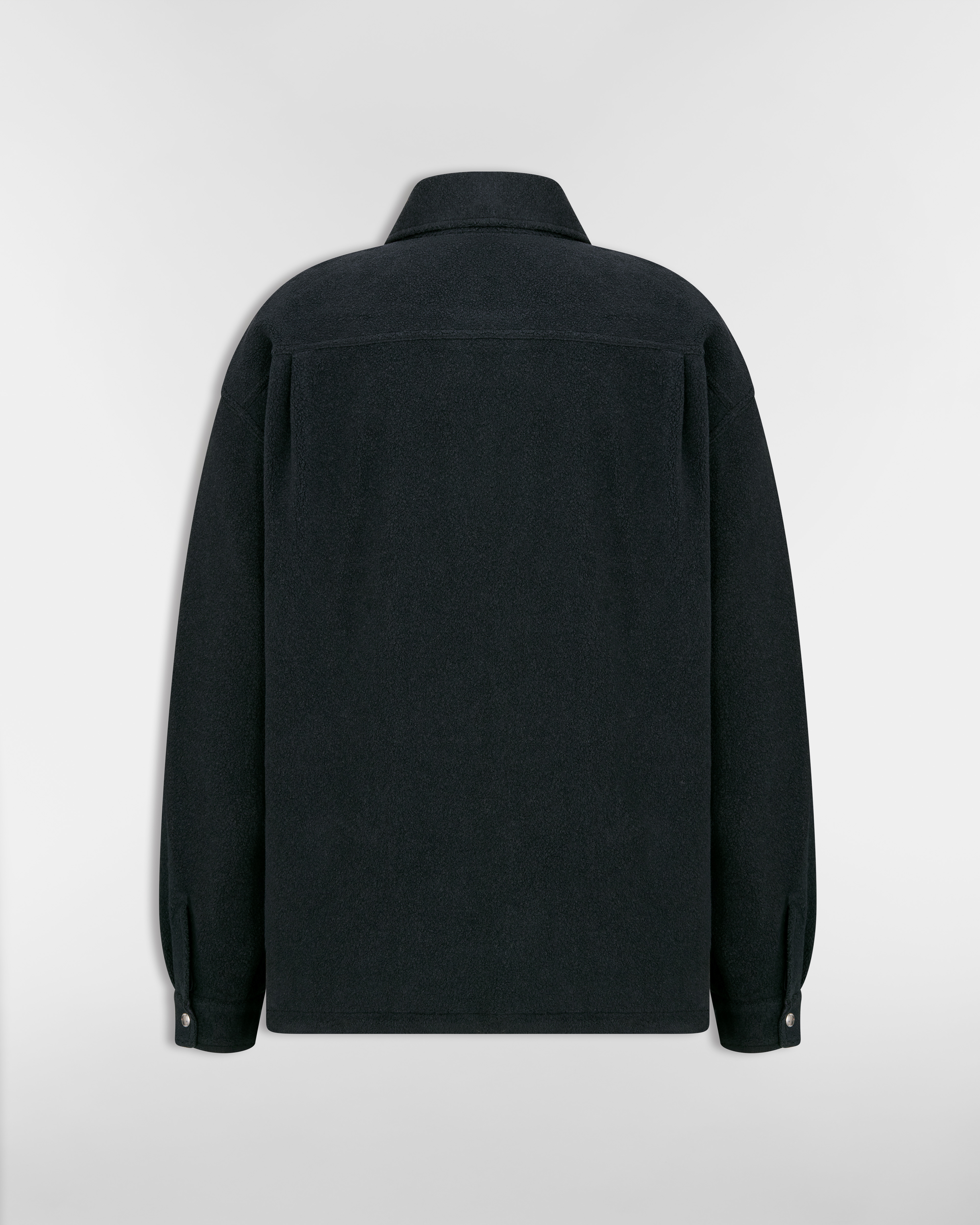 Christian Dior Couture Zipped Overshirt Navy Blue Cotton- and Virgin Wool-Blend Fleece E08