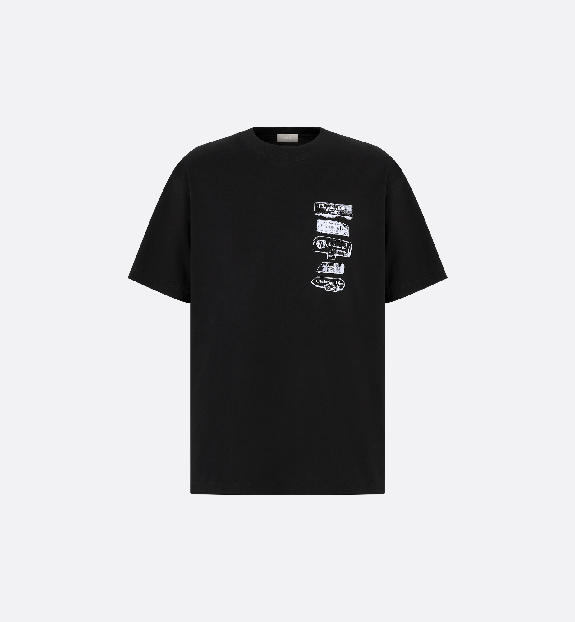 Dior Archives Labels T-Shirt, Relaxed Fit Black Cotton Dior Archives Labels T-Shirt, Relaxed Fit Black Cotton