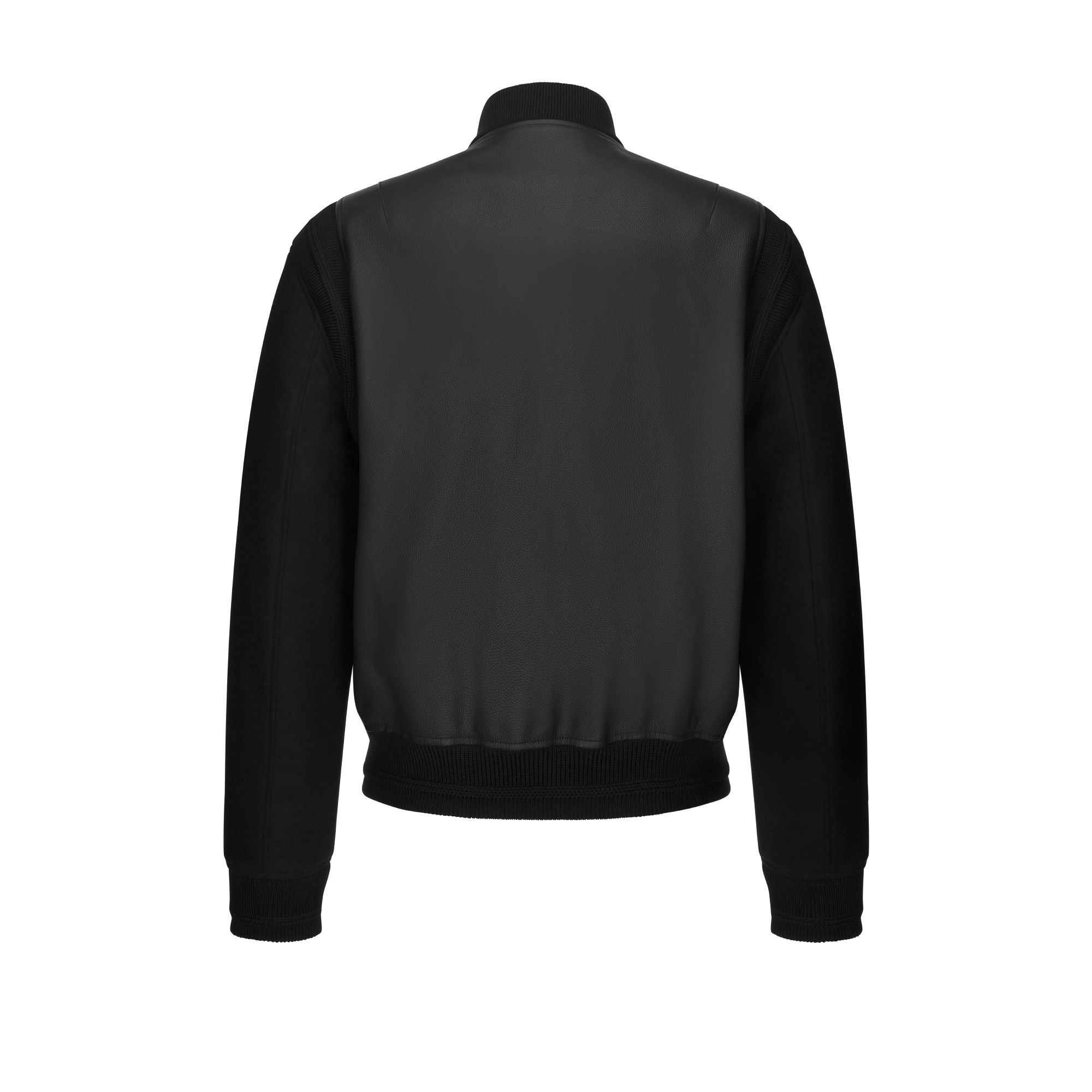 CD Icon Varsity Jacket Black Cowhide Leather E08