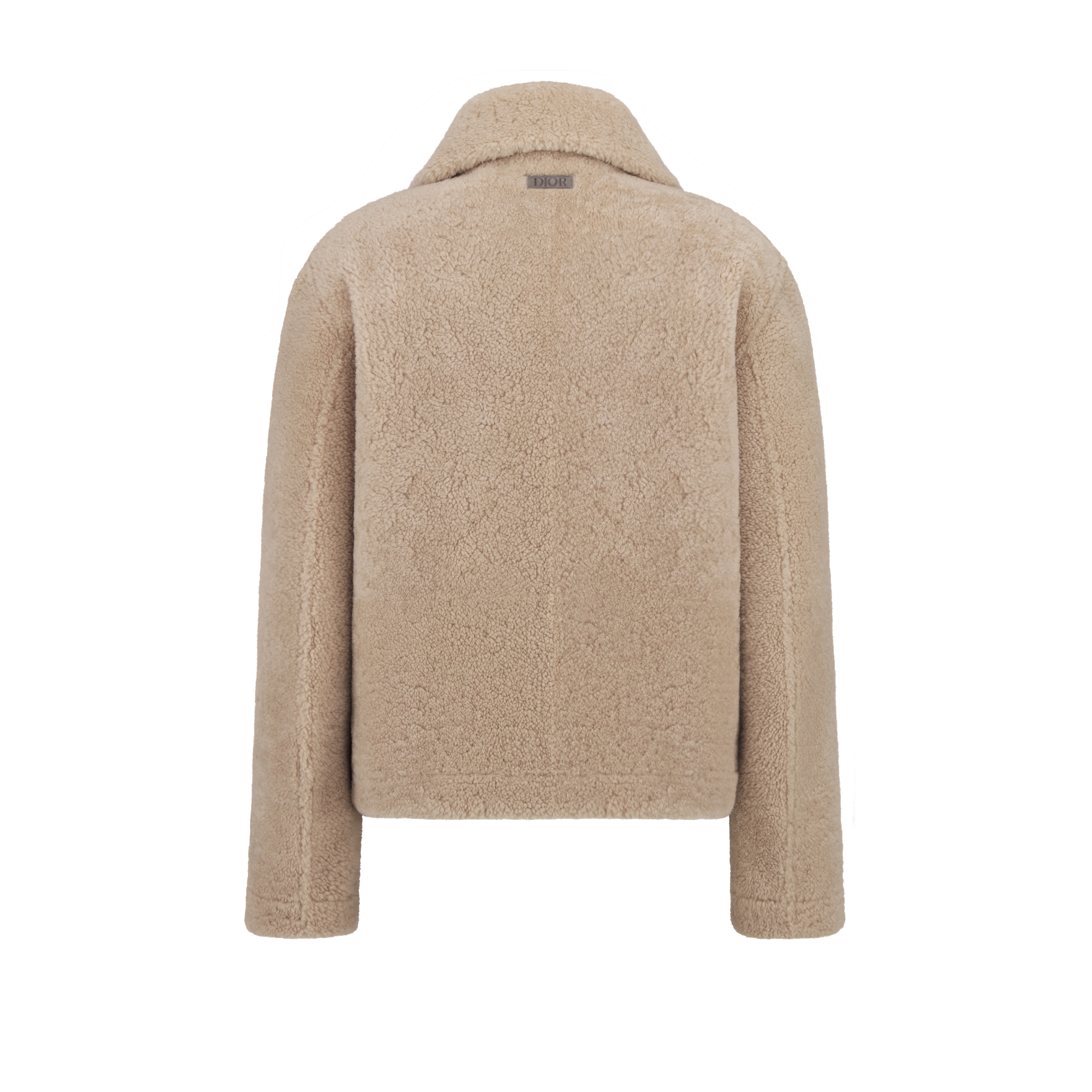 Blouson Dior Icons Peau lainée d'agneau beige E08