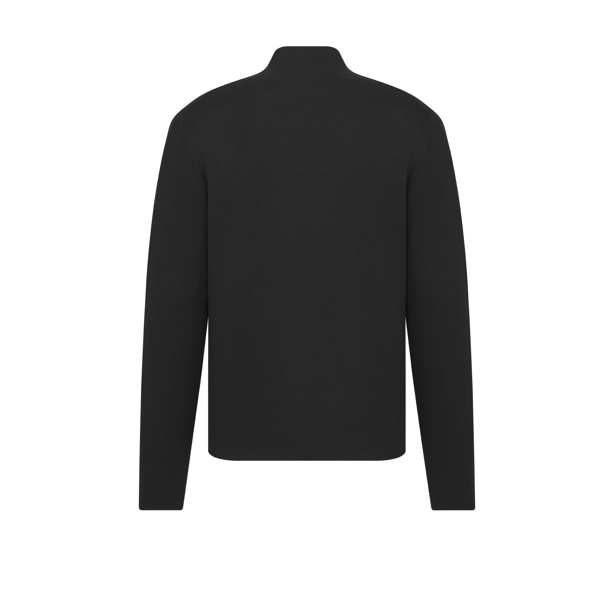 CD Icon Zipped Sweater Black Virgin Wool Punto Milano Knit E08