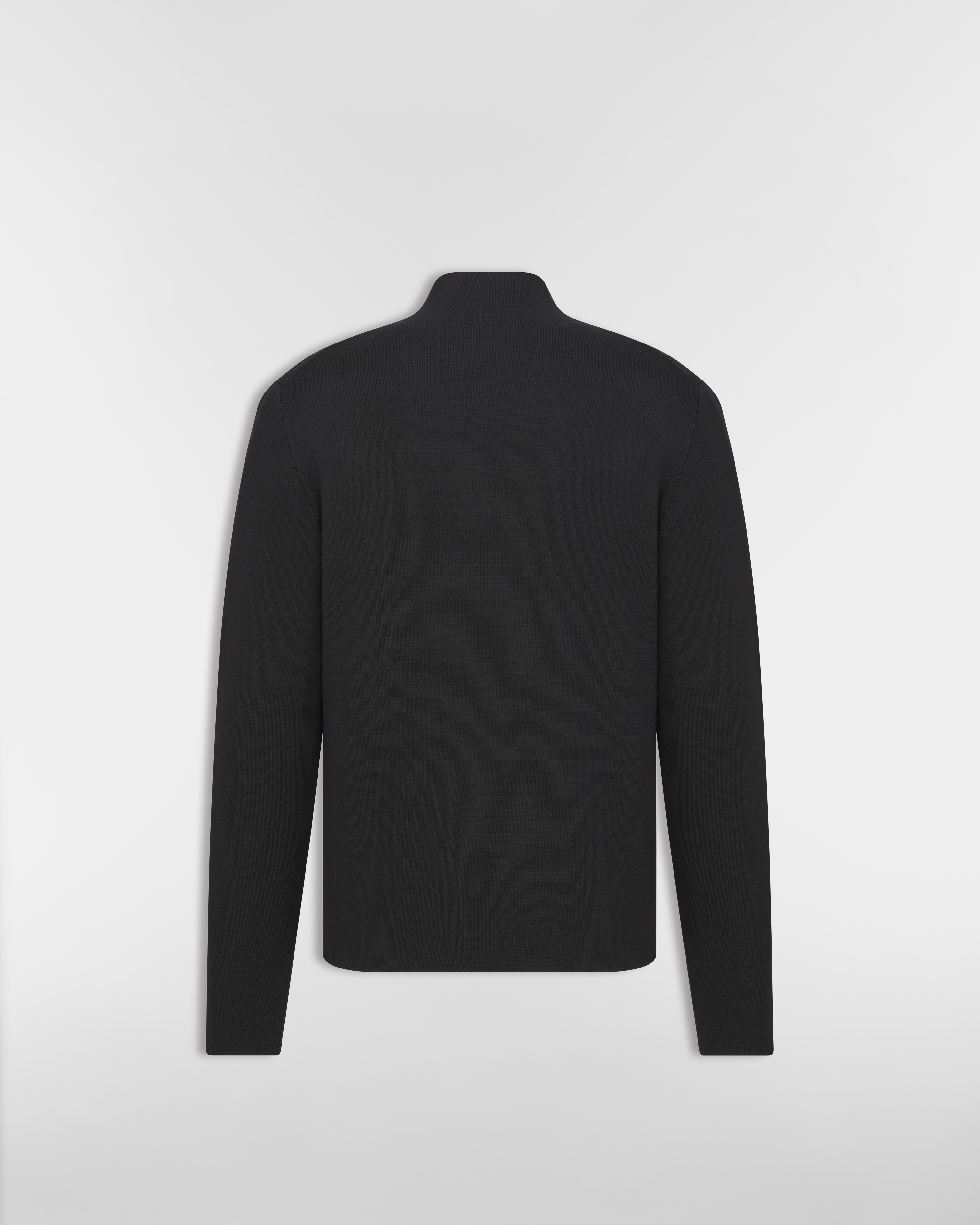 CD Icon Zipped Sweater Black Virgin Wool Punto Milano Knit | DIOR