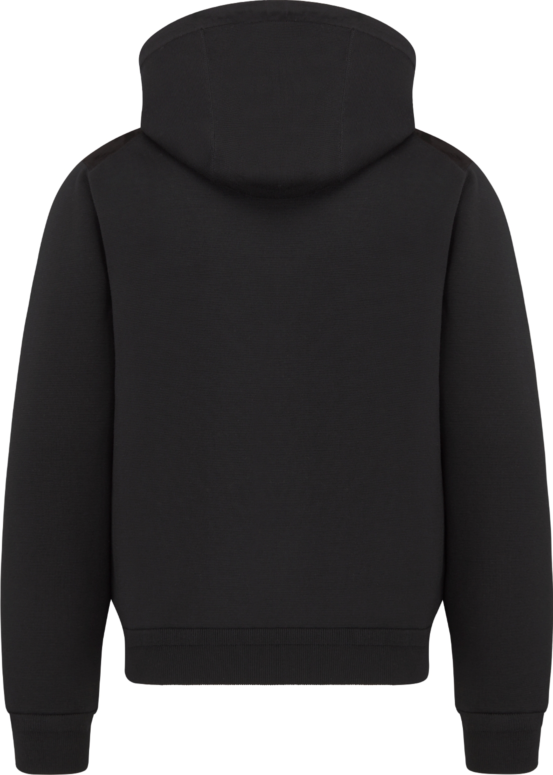 Dior Icons Zipped Hooded Sweatshirt Black Virgin Wool Punto Milano Knit DIOR