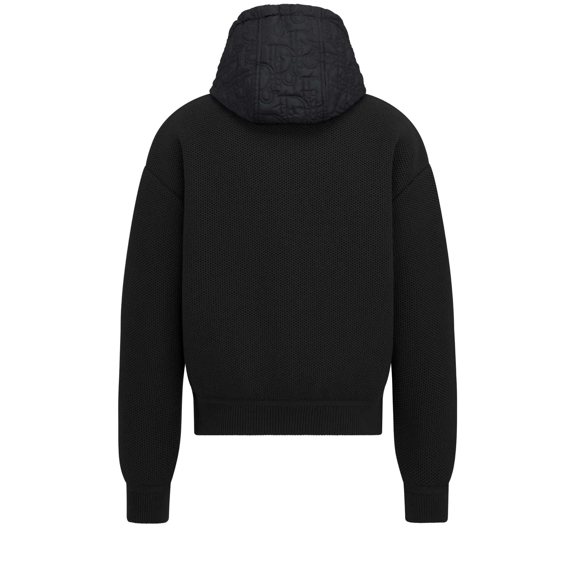 Dior Oblique Hooded Blouson Jacket Black Cotton-Blend Knit E08