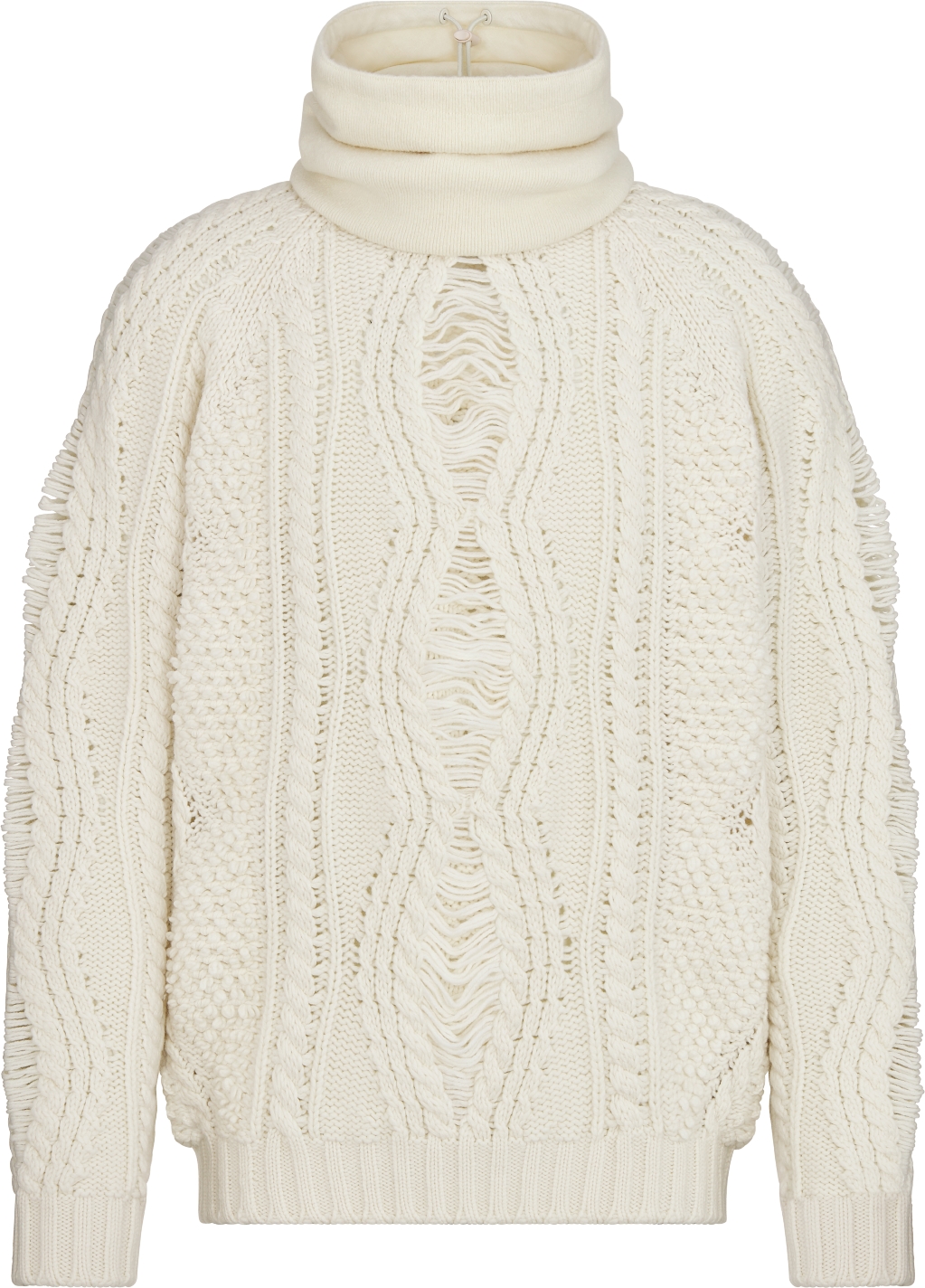 DIOR AND LEWIS HAMILTON Turtleneck Sweater Ivory Wool and Cashmere Knit DIOR