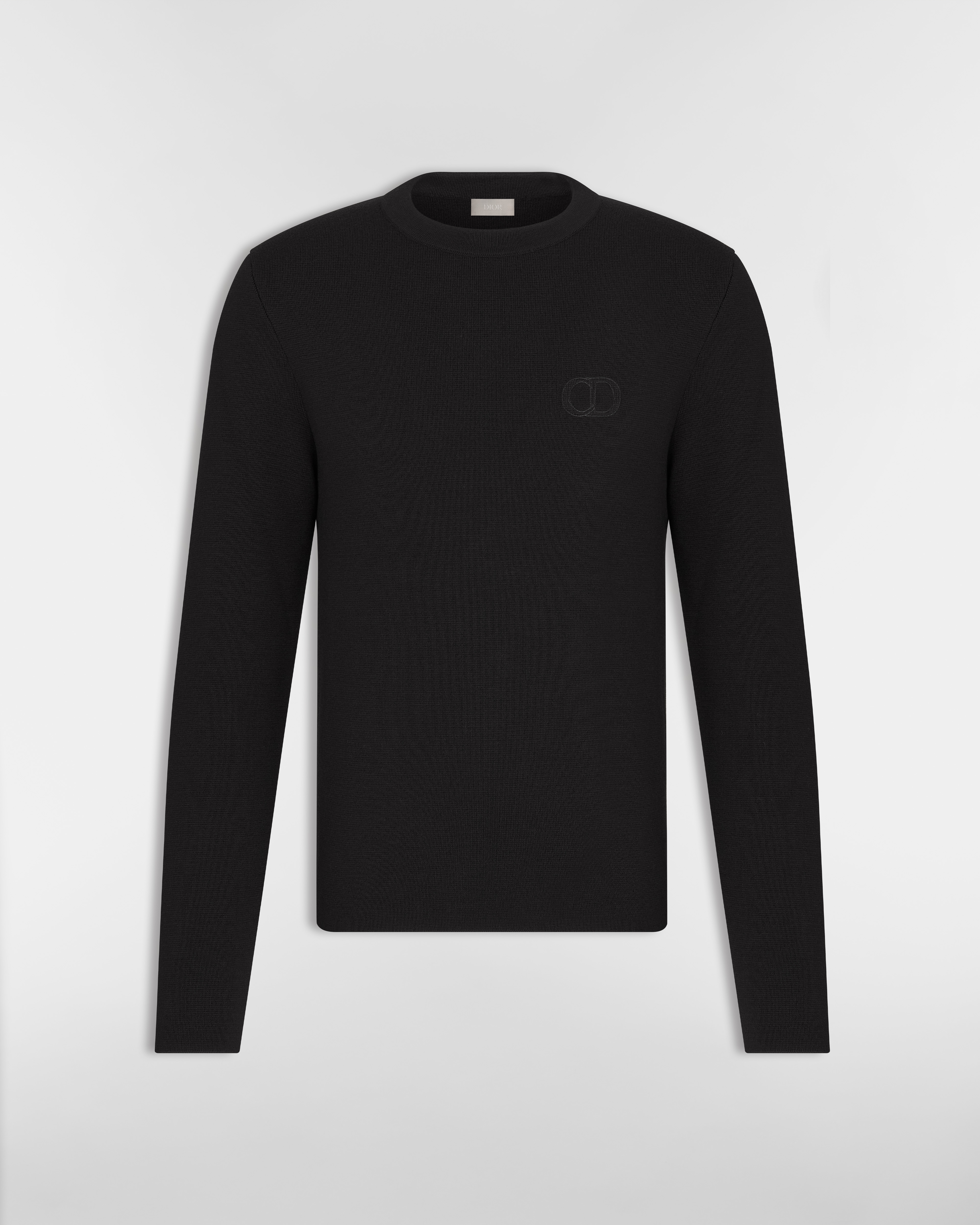 CD Icon Sweater Black Virgin Wool Punto Milano Knit E01