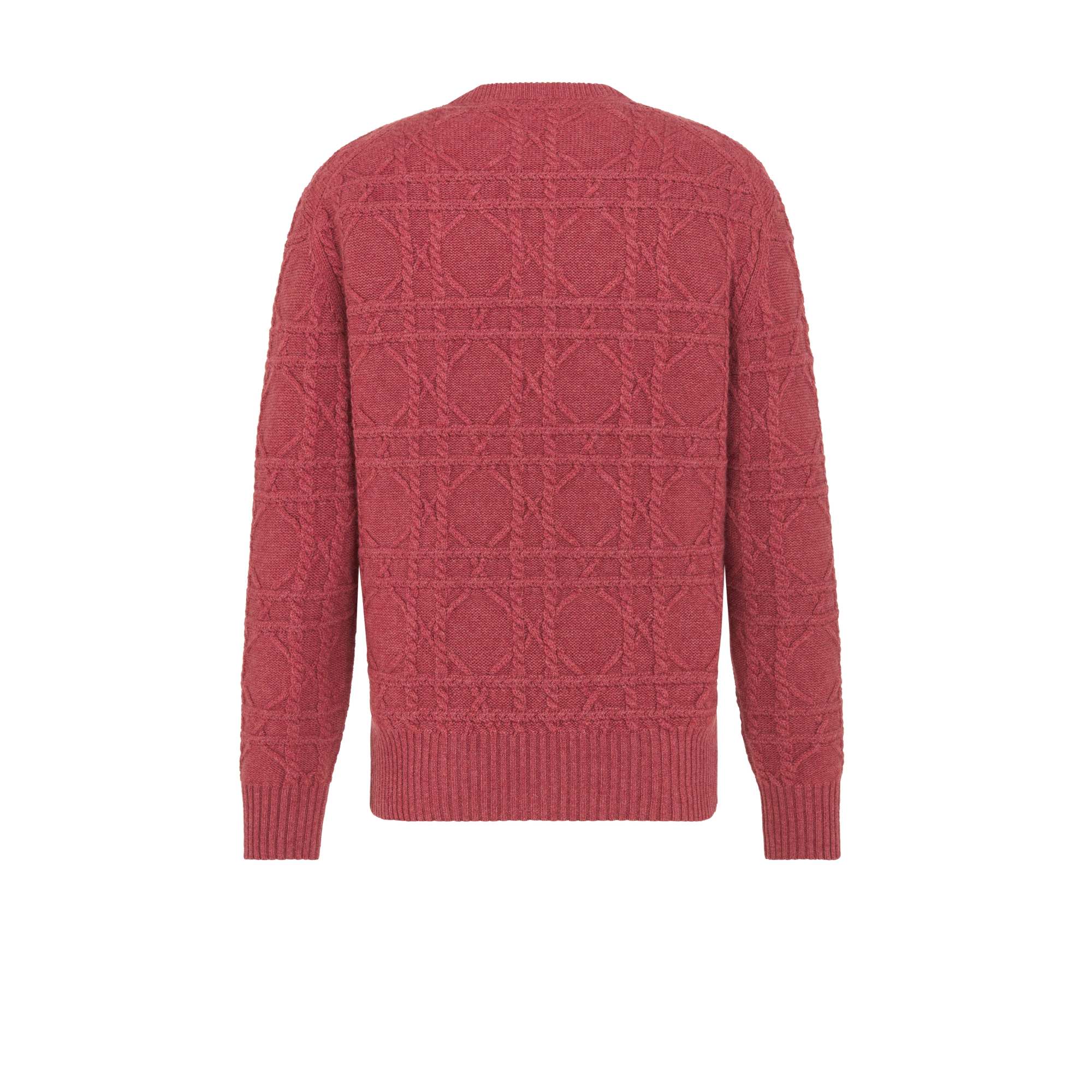 Maglione Dior Icons Cannage Maglia di cachemire rosa a trecce E08