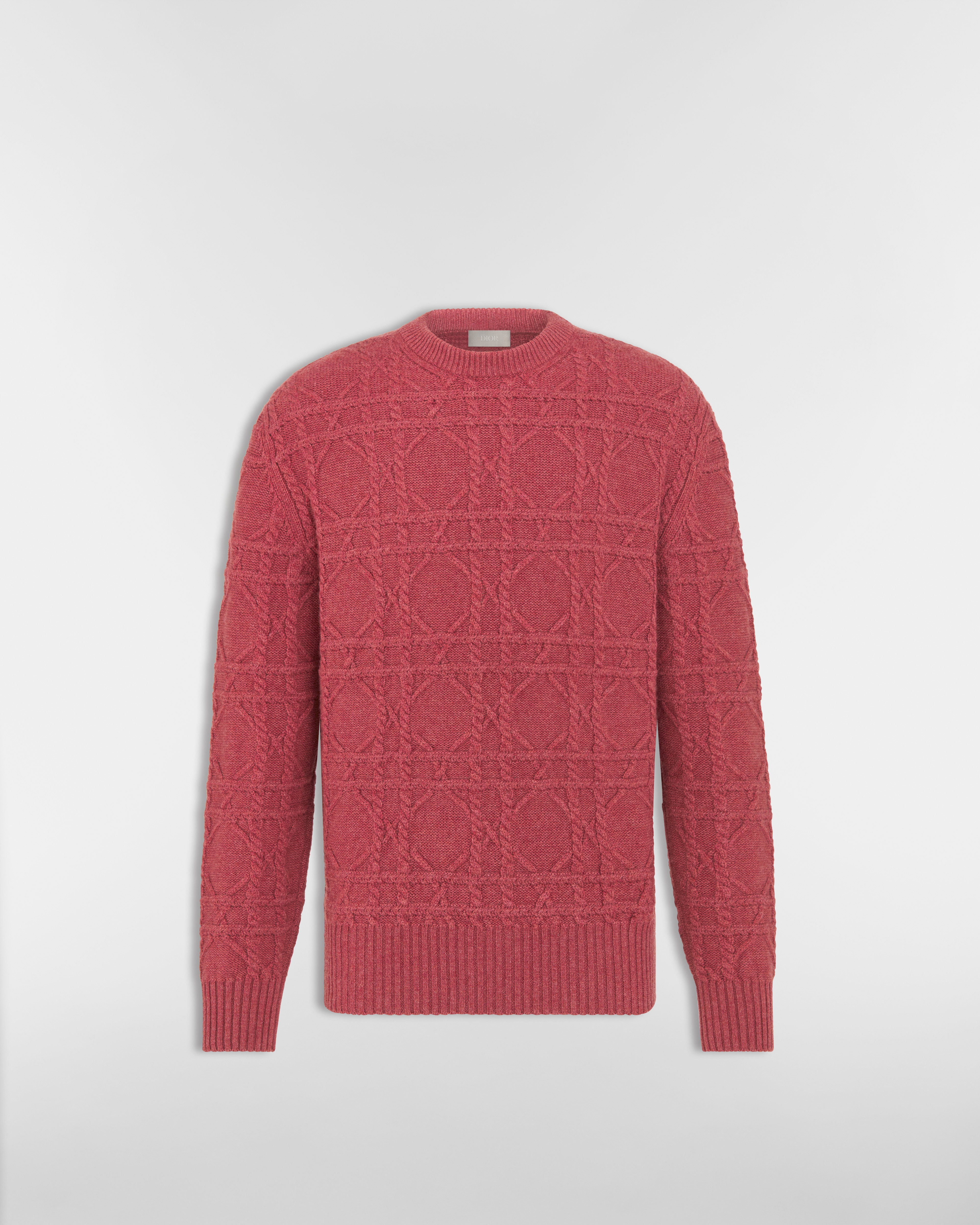 Dior Icons Cannage Sweater Pink Cashmere Cable Knit E01