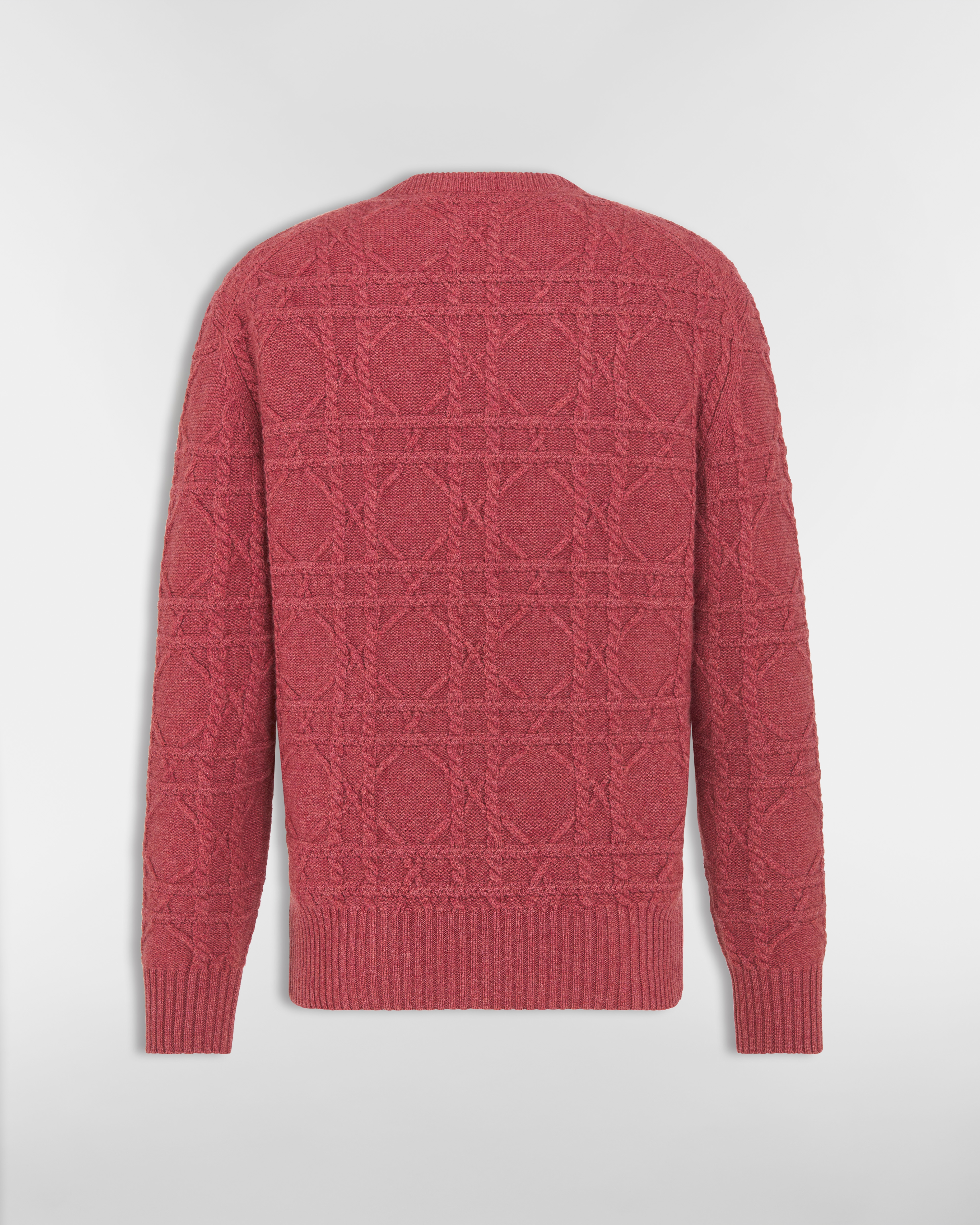 Dior Icons Cannage Sweater Pink Cashmere Cable Knit E08