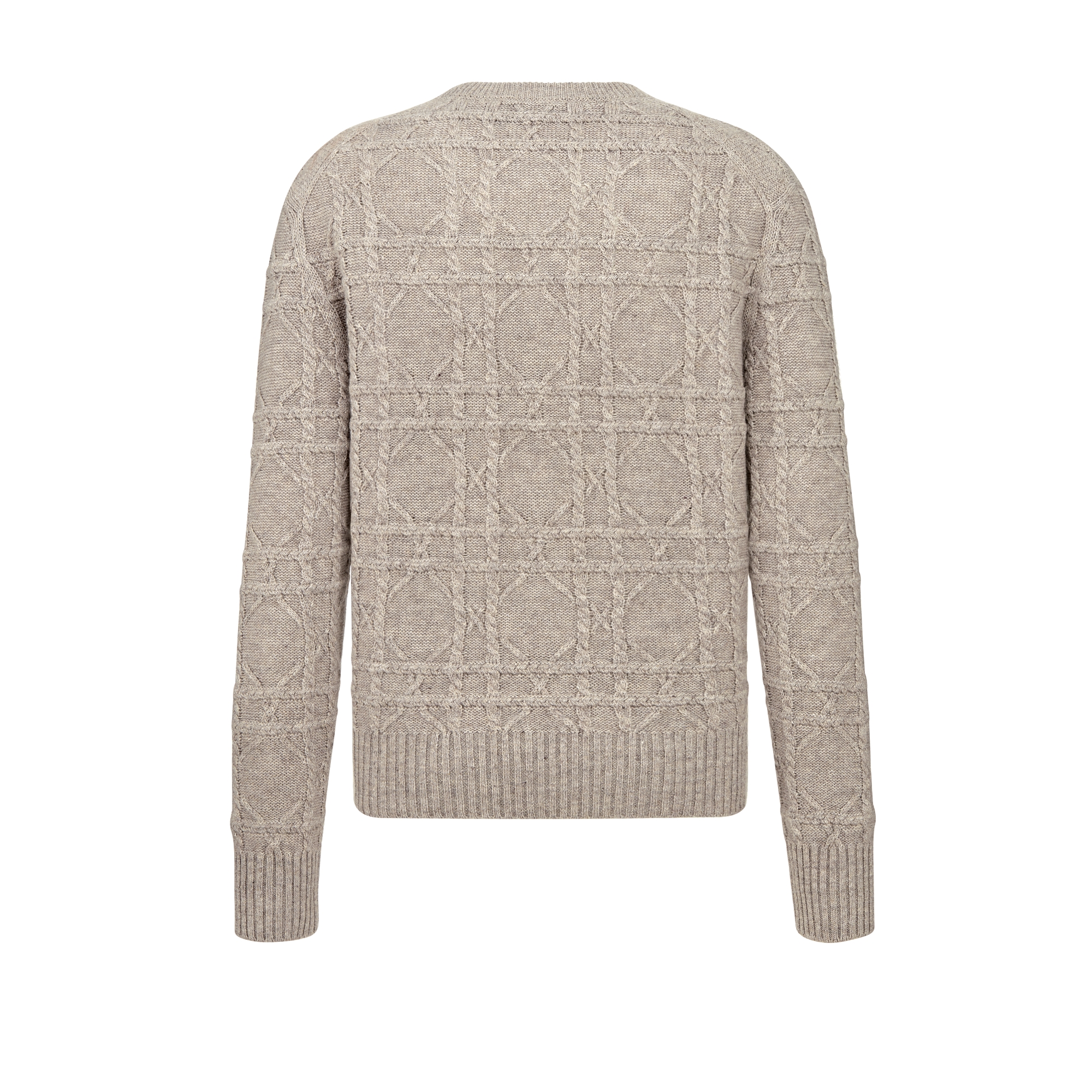 Dior Icons Cannage Sweater Beige Linen and Cashmere Cable Knit E08