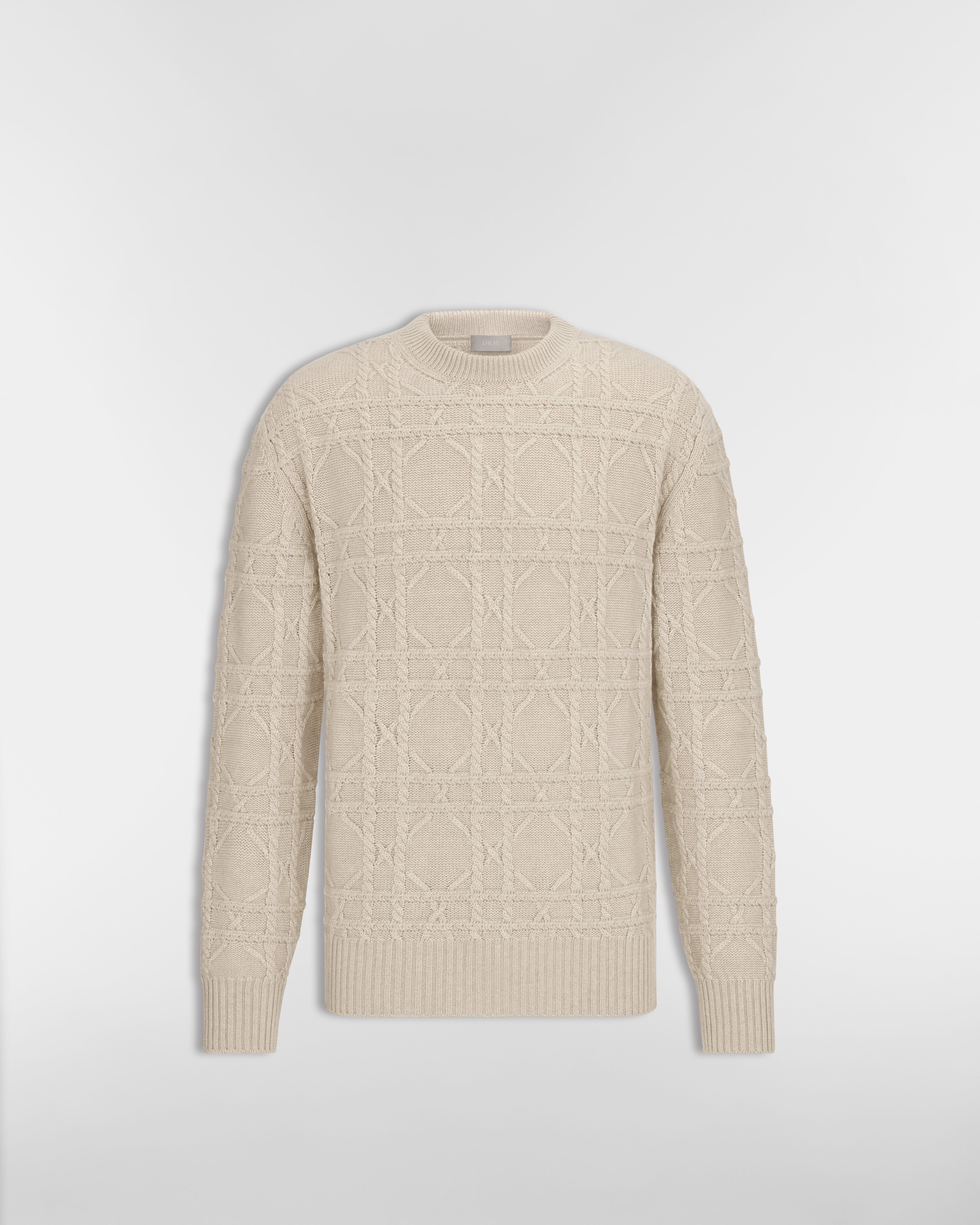 Dior Icons Cannage Sweater Beige Cashmere Knit E01