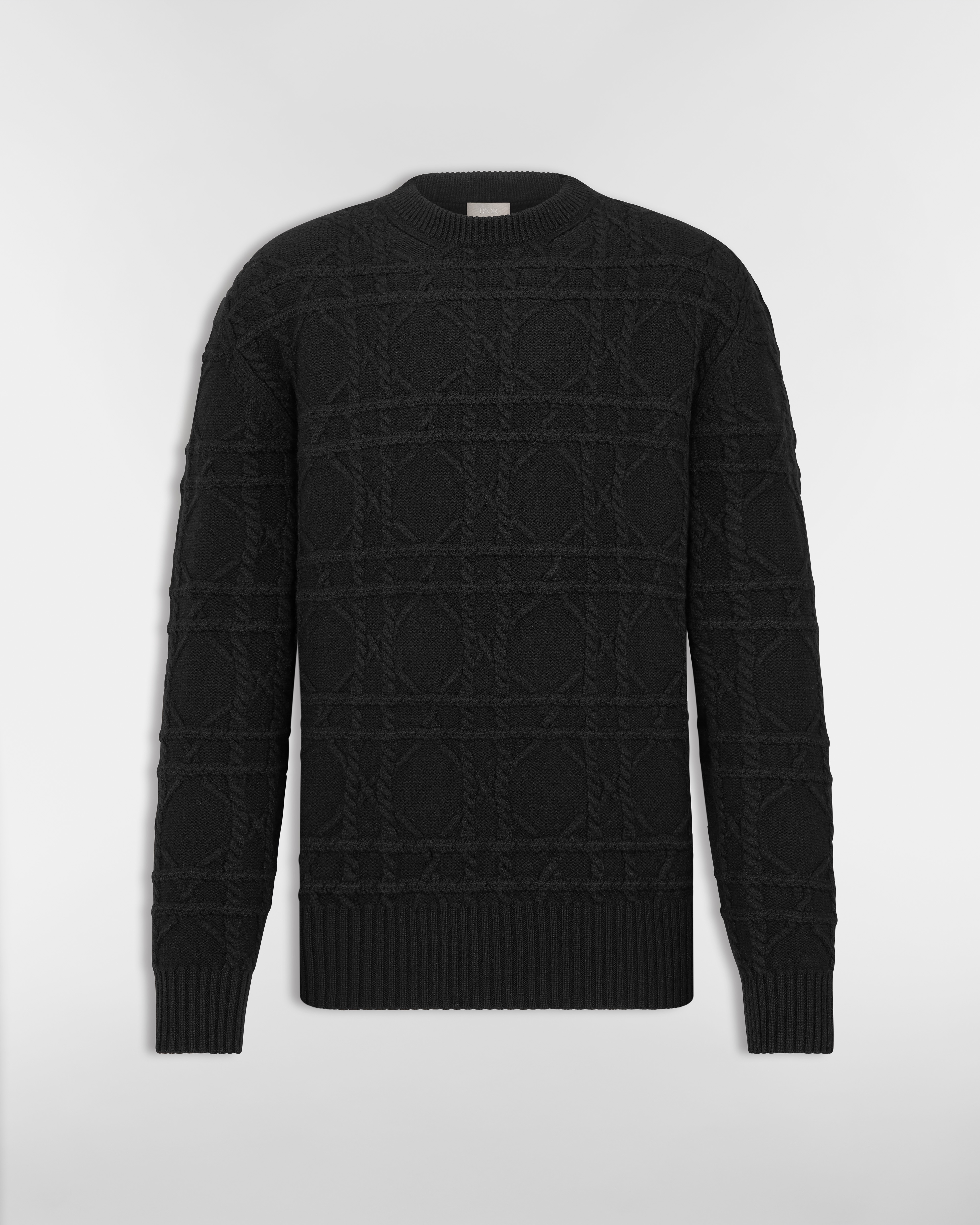 Pull Dior Icons Cannage Maille de cachemire noir E01