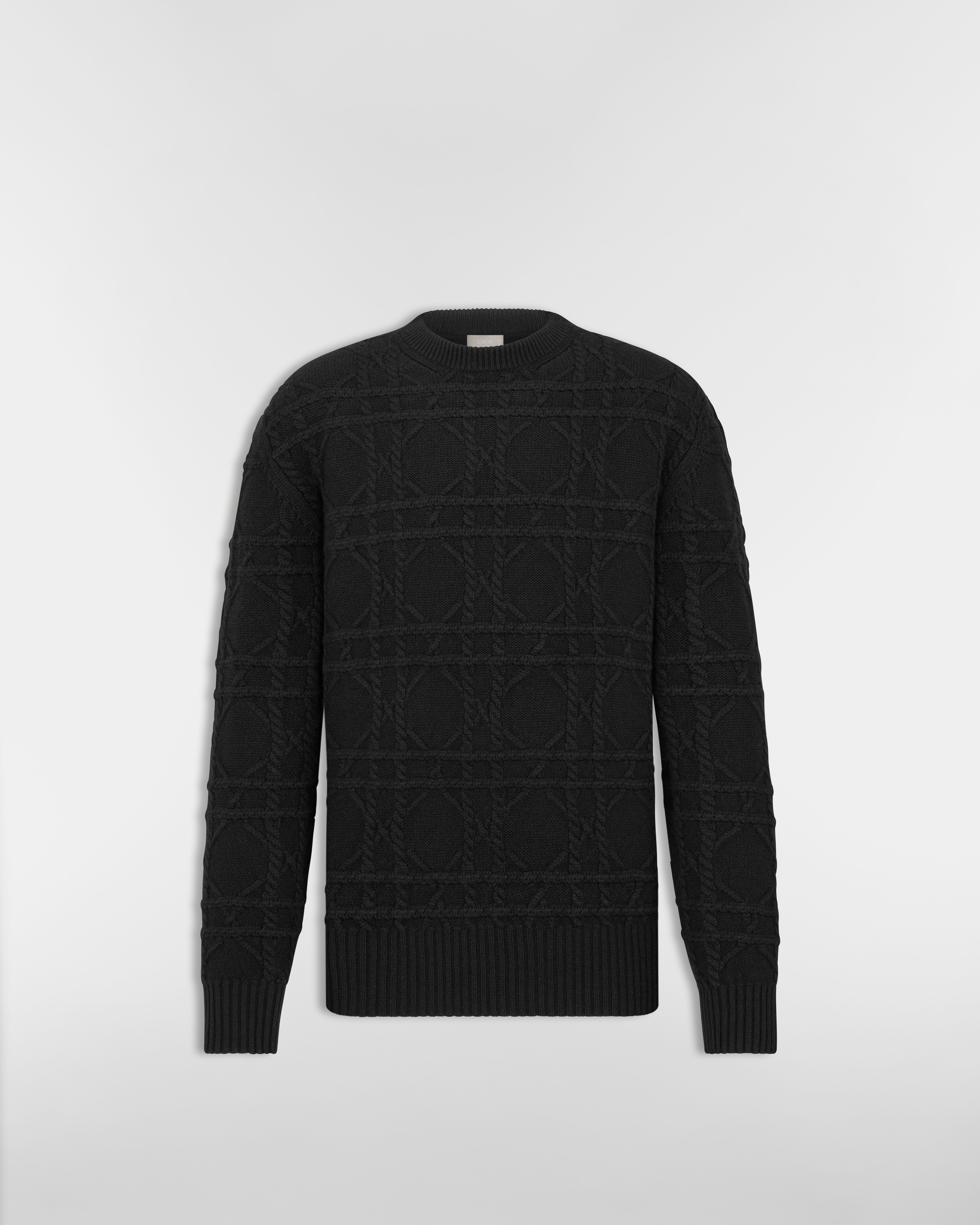 Dior Icons Cannage Sweater Black Cashmere Knit E01
