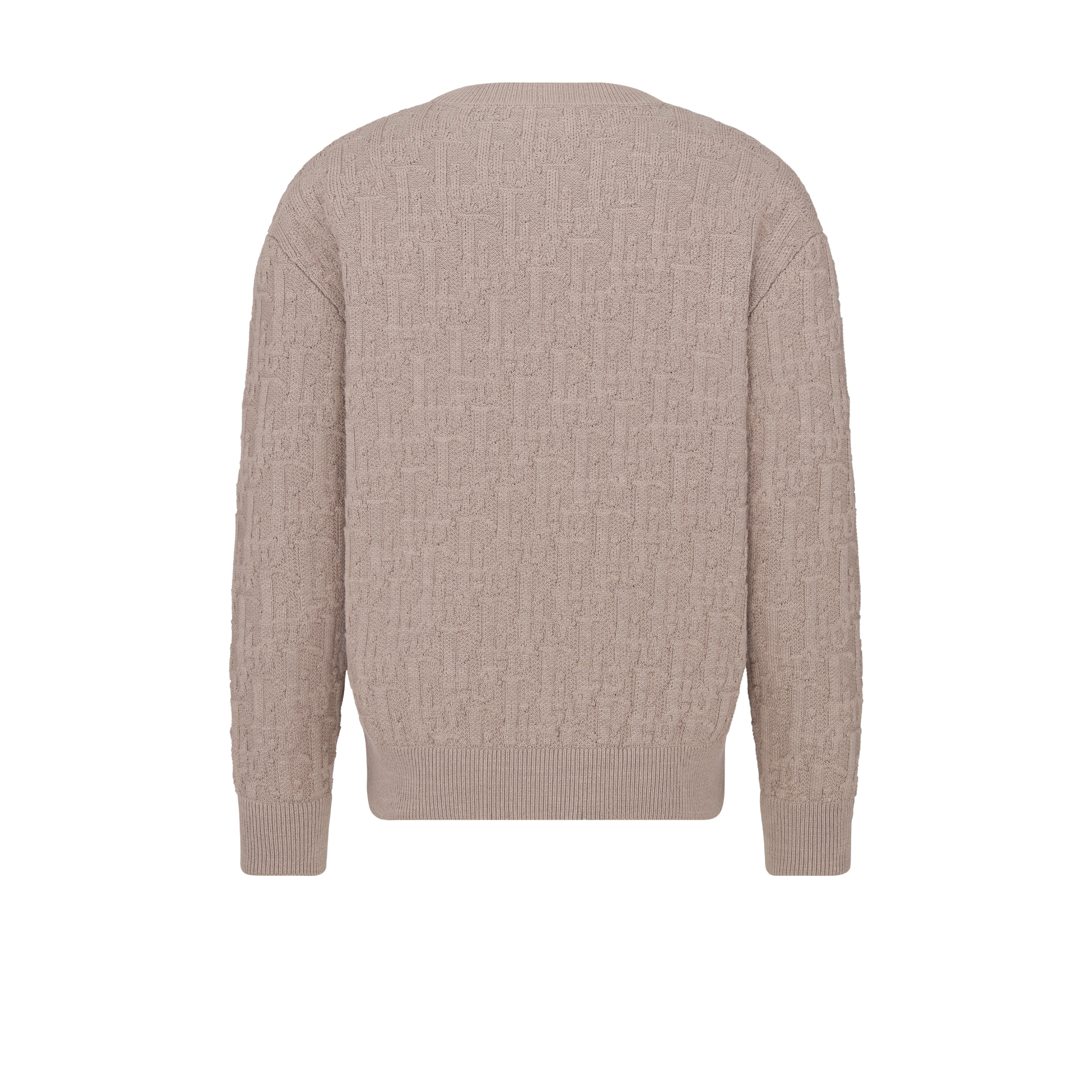 Dior Oblique Sweater Beige Cotton-Blend Jacquard E08