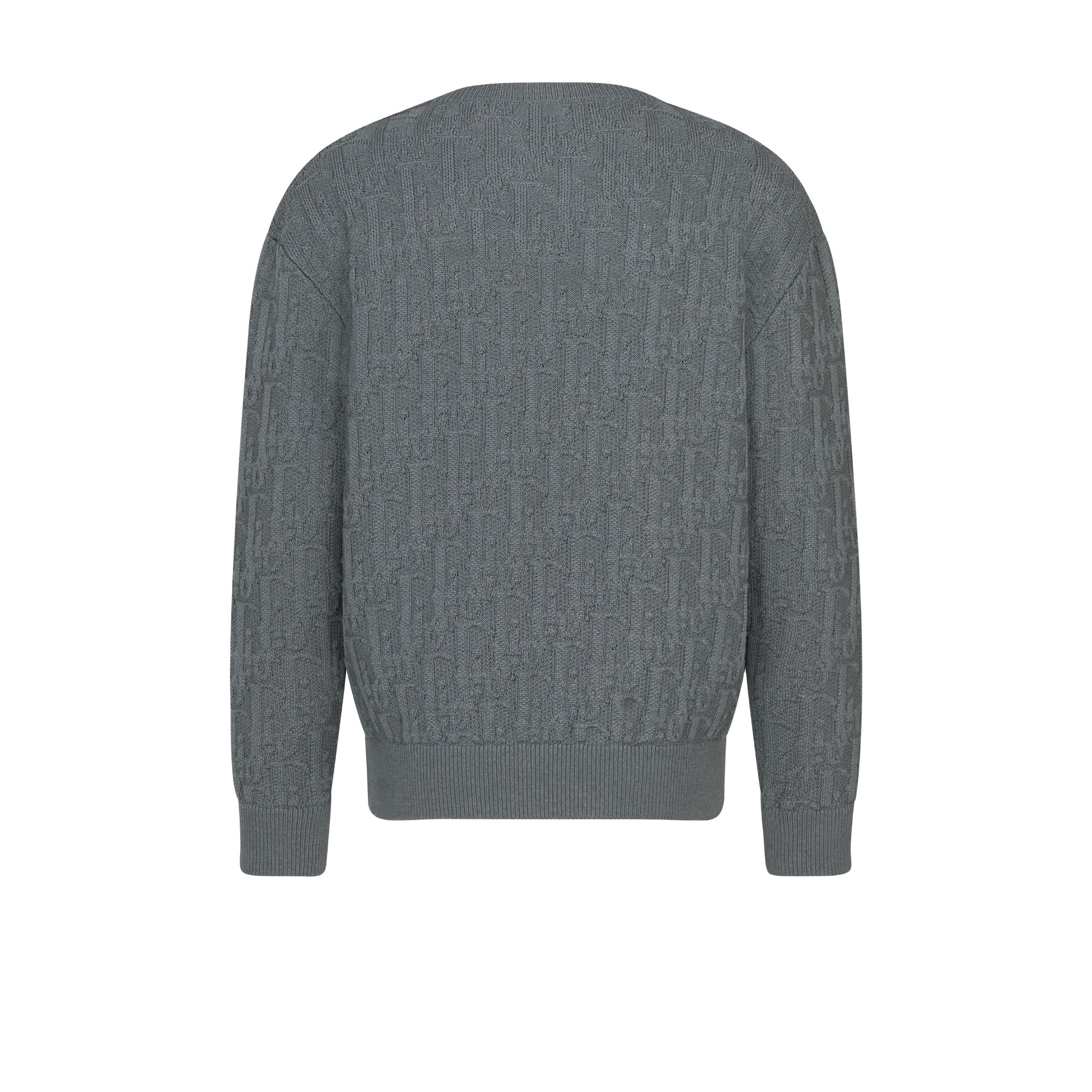 Dior Oblique Sweater Gray Cotton-Blend Jacquard E08