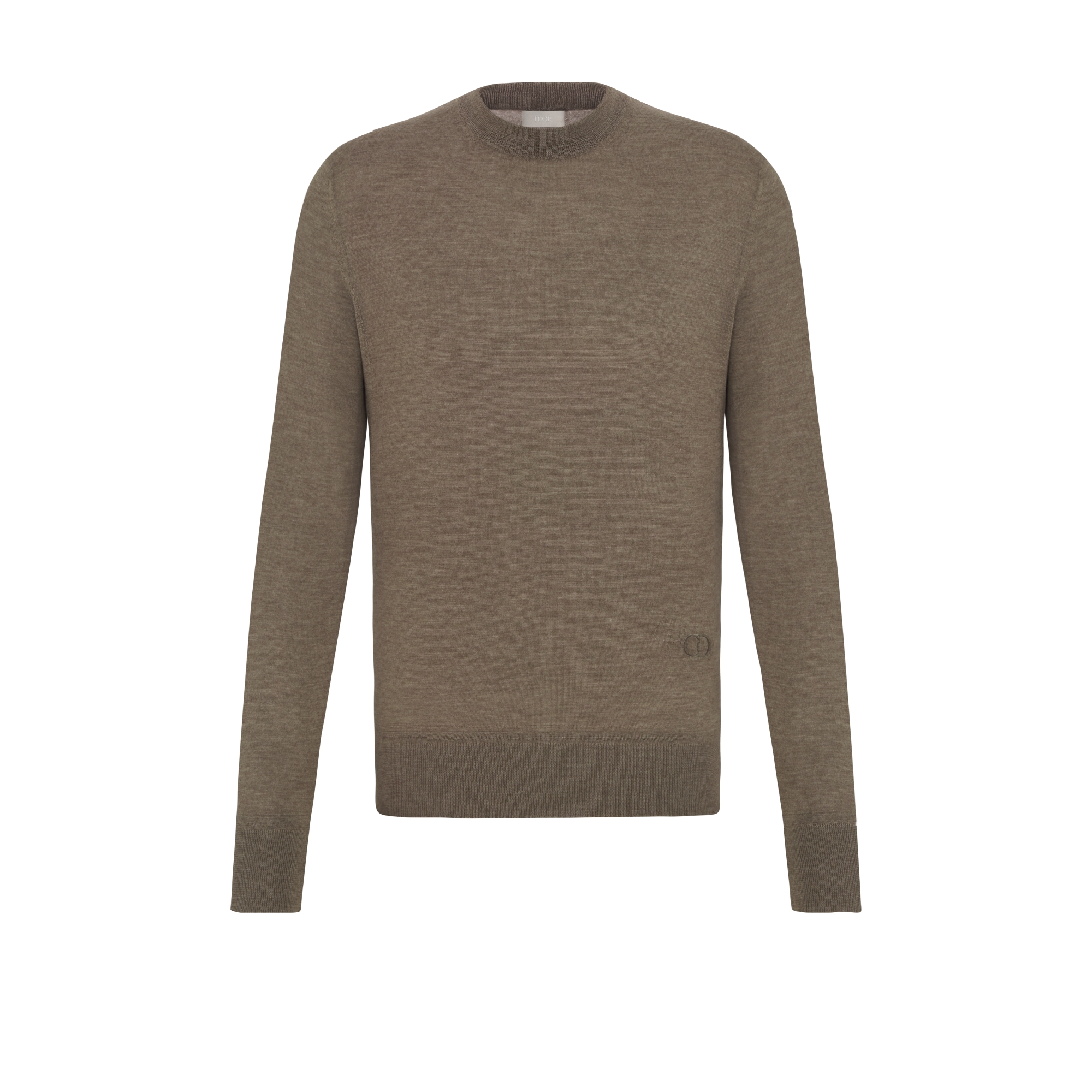 CD Icon Round Neck Sweater Brown Cashmere Jersey E01