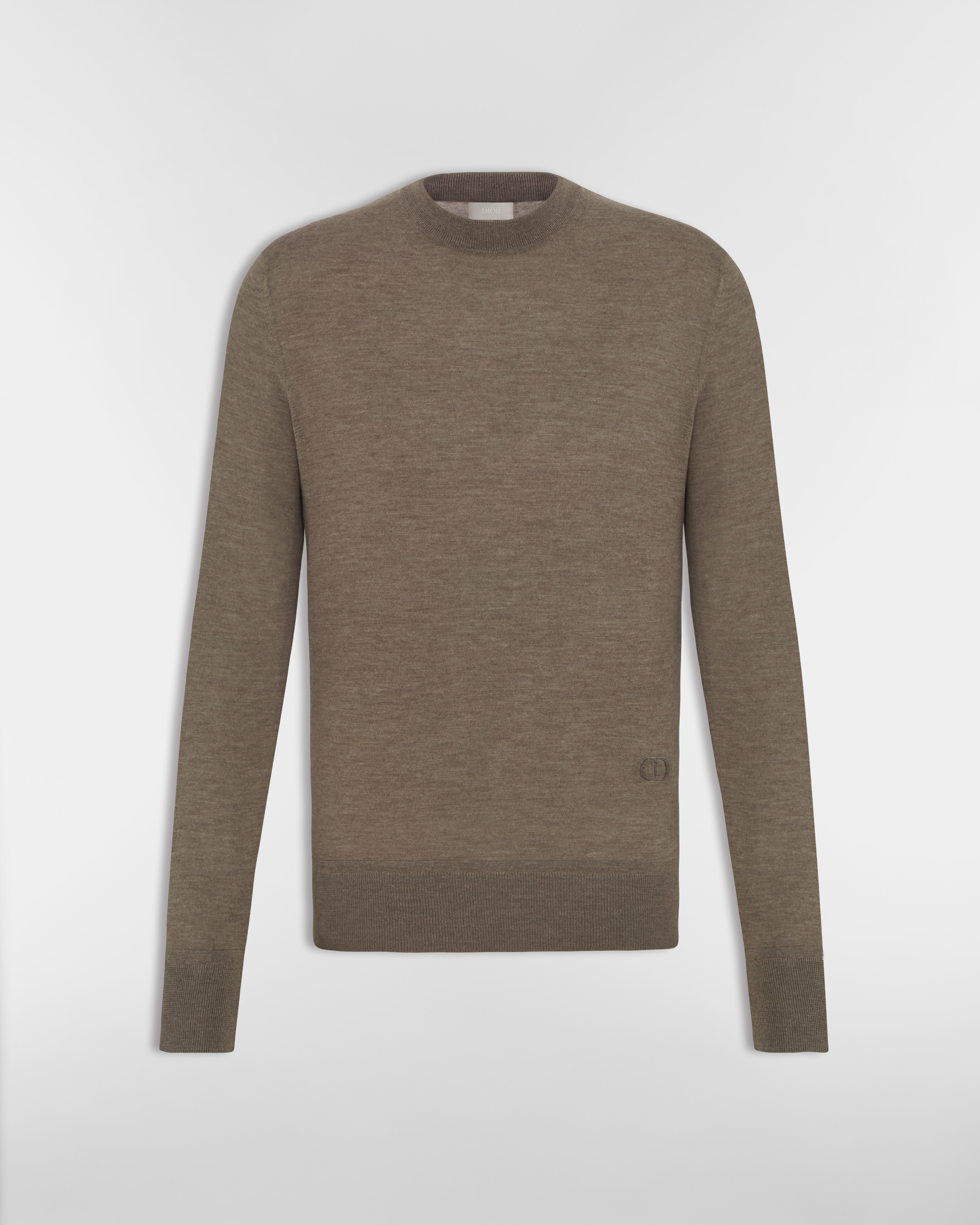 CD Icon Round Neck Sweater Brown Cashmere Jersey E01