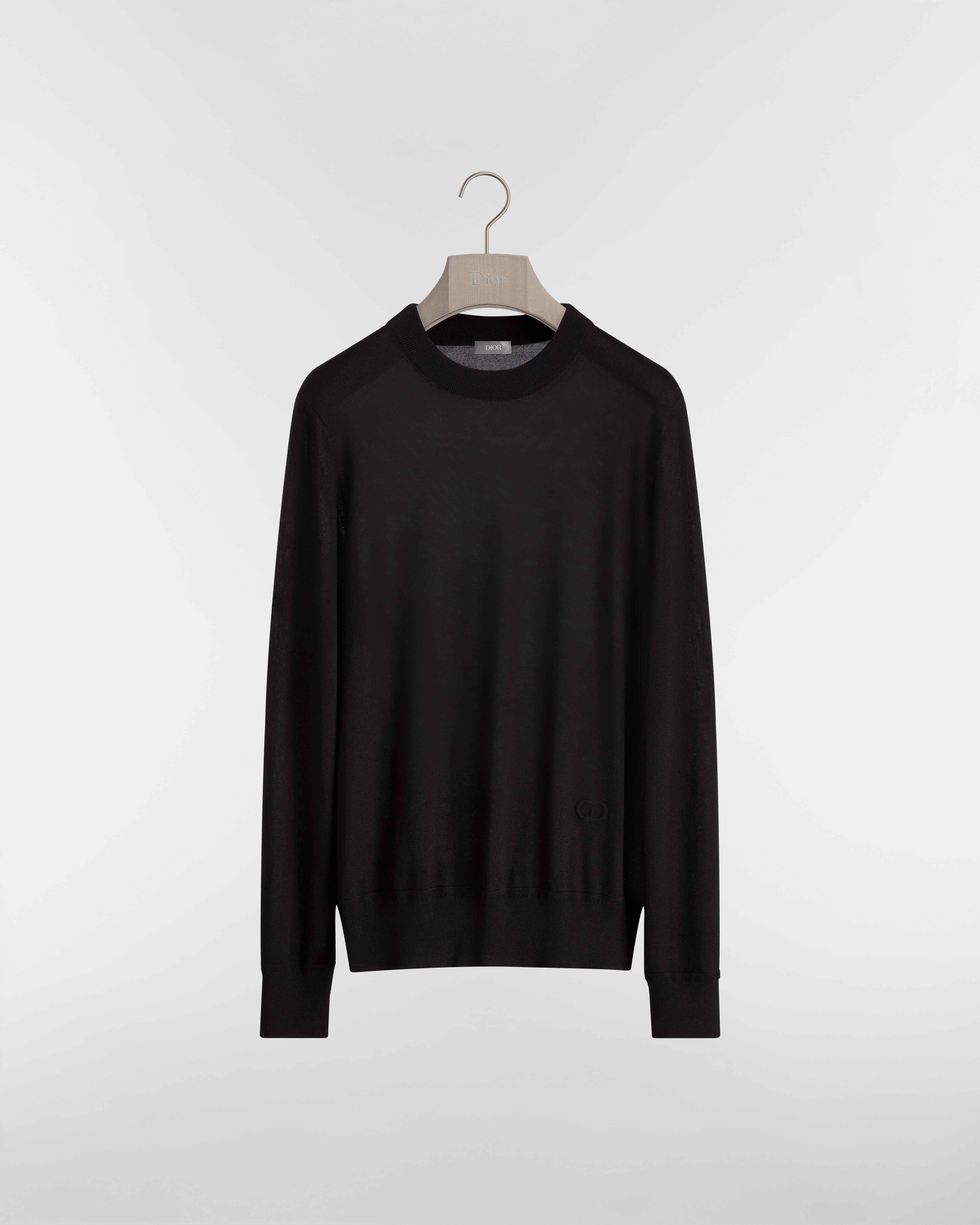 Suéter de cuello redondo CD Icon Punto de cachemira negro E01