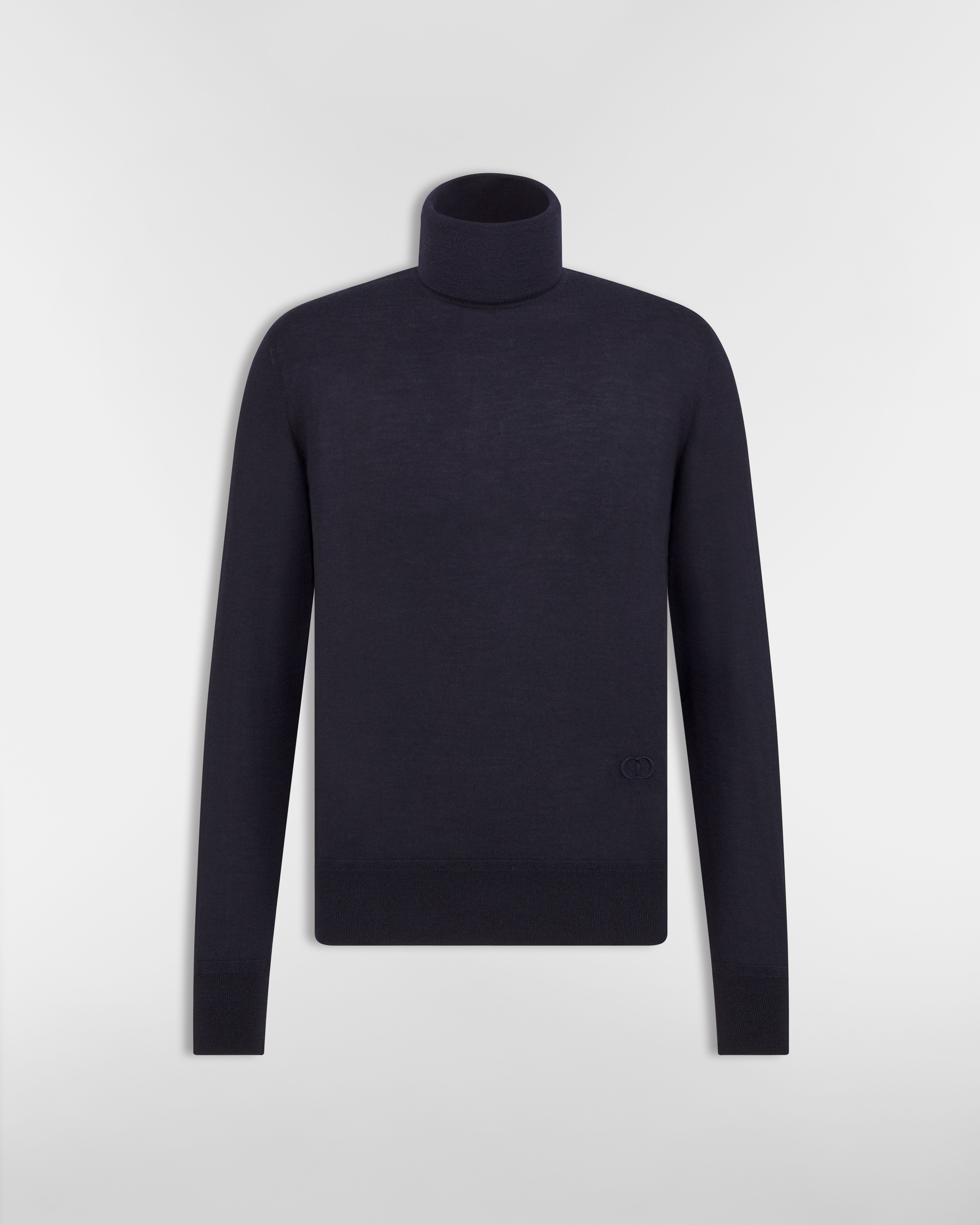 CD Icon Turtleneck Sweater Blue Cashmere Jersey E01