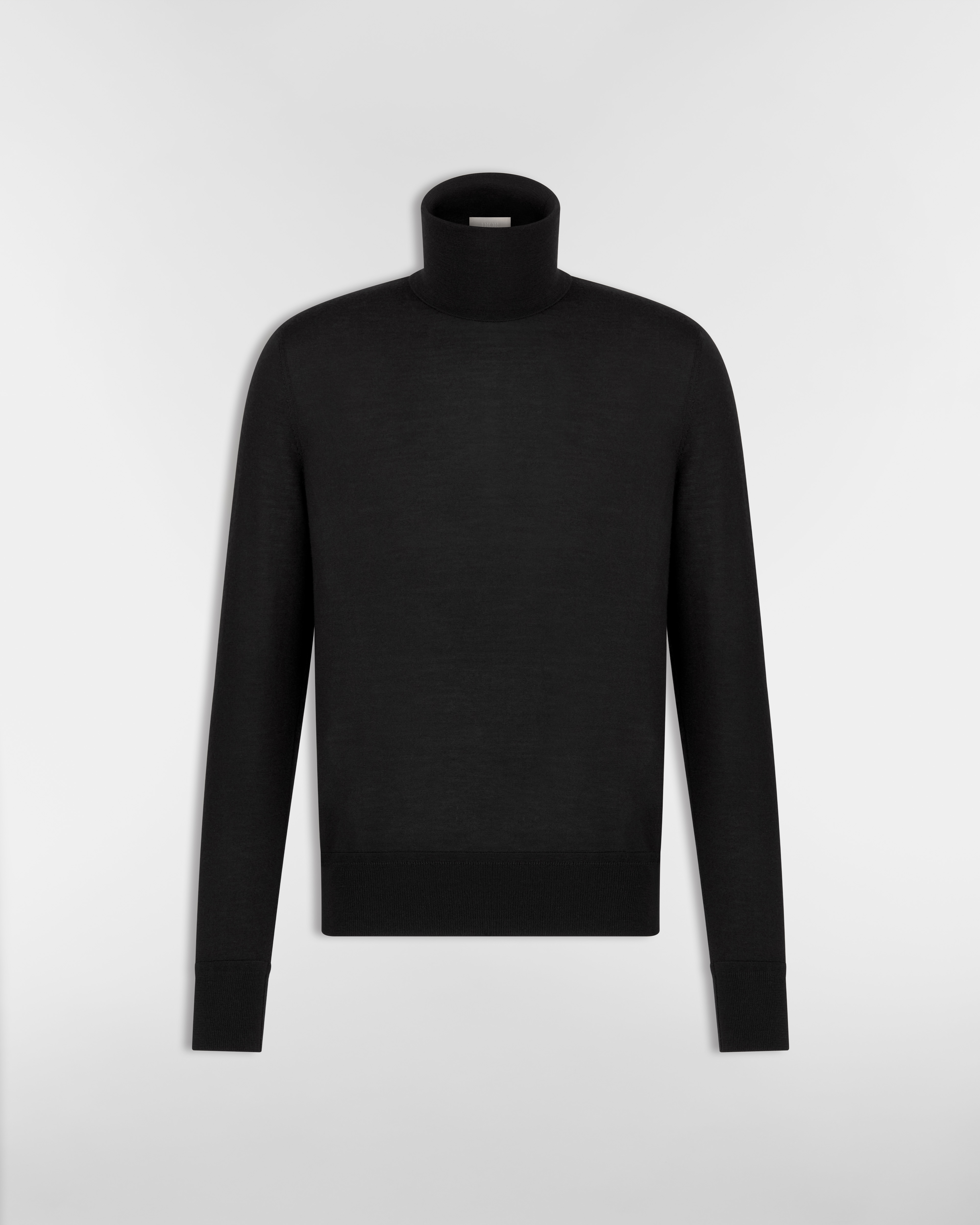 Pull à col roulé CD Icon Jersey de cachemire noir E01
