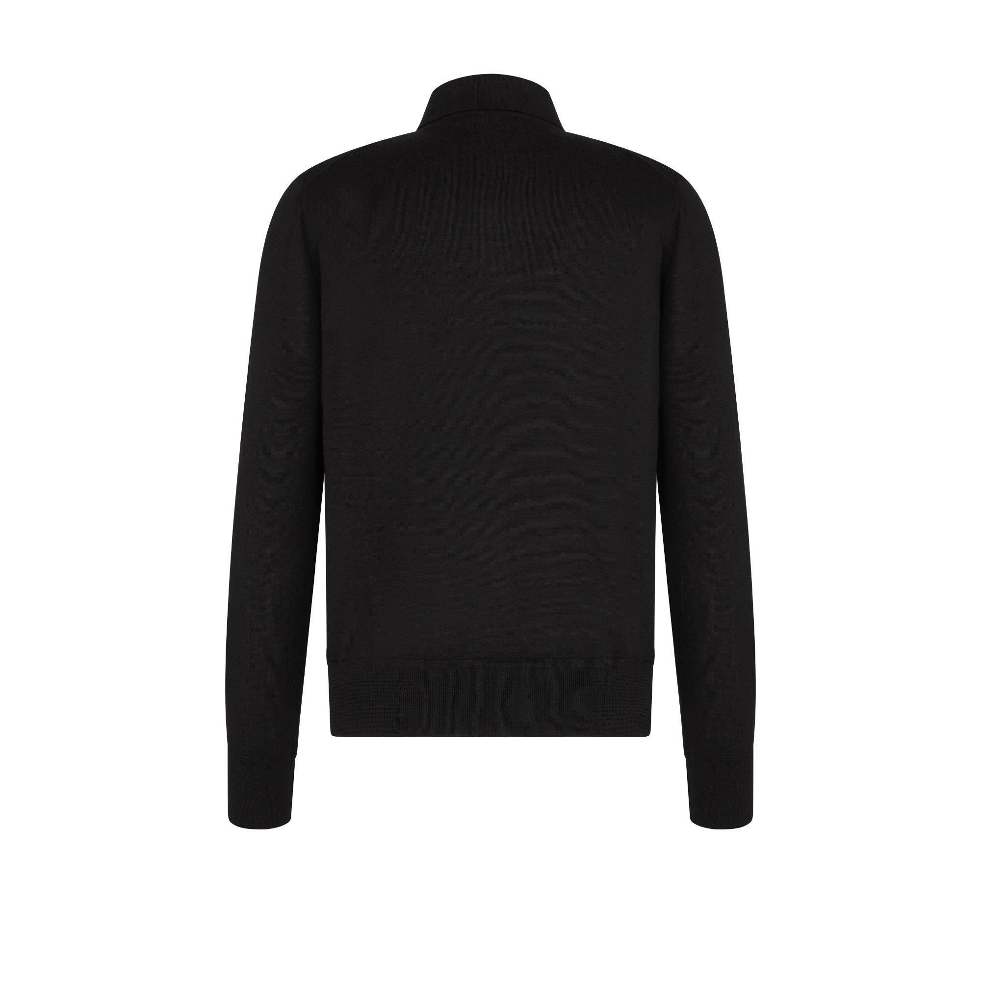 CD Icon Long-Sleeved Polo Shirt Black Cashmere Jersey E08