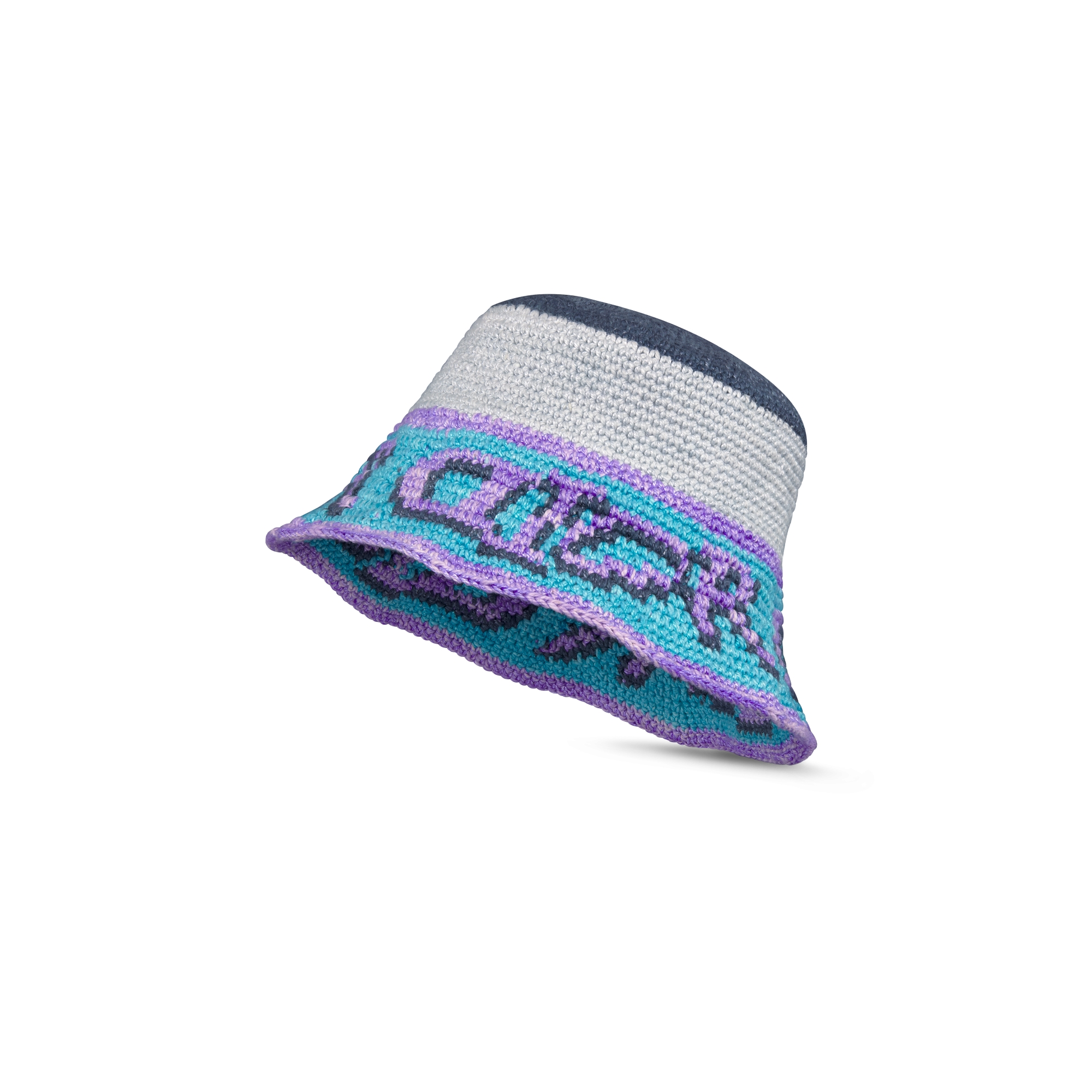 DIOR AND LEWIS HAMILTON Crochet Bucket Hat Multicolor Cotton and