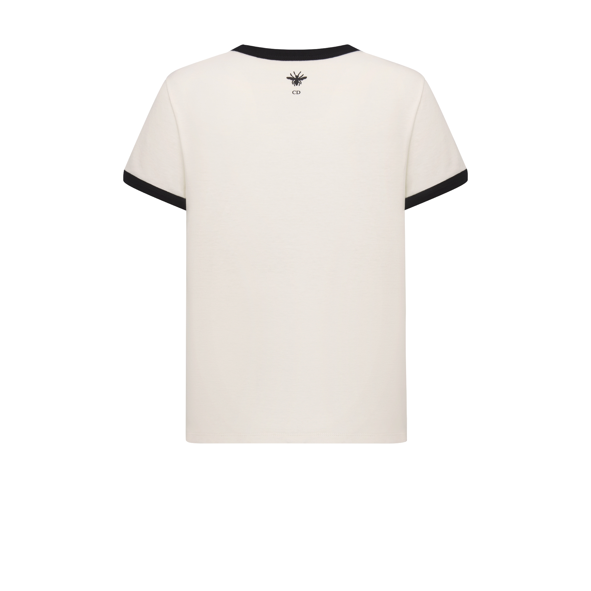 T-Shirt White and Black Cotton and Linen Jersey E08