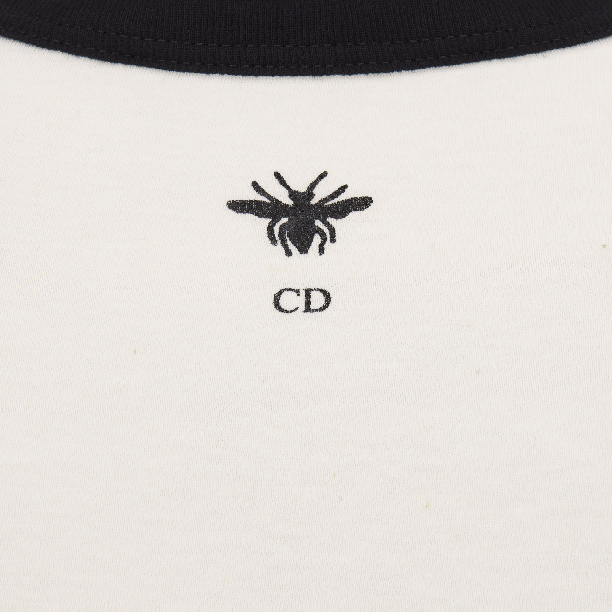 T-Shirt White and Black Cotton and Linen Jersey E09