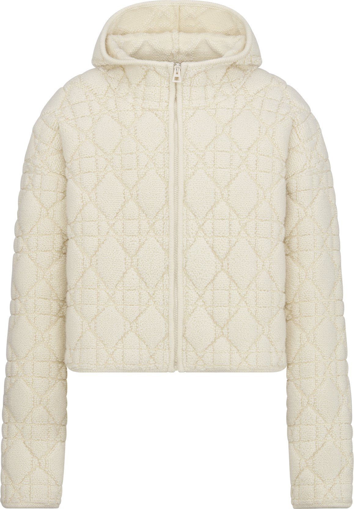 Cannage Zipped Cardigan with Hood Front view Front view