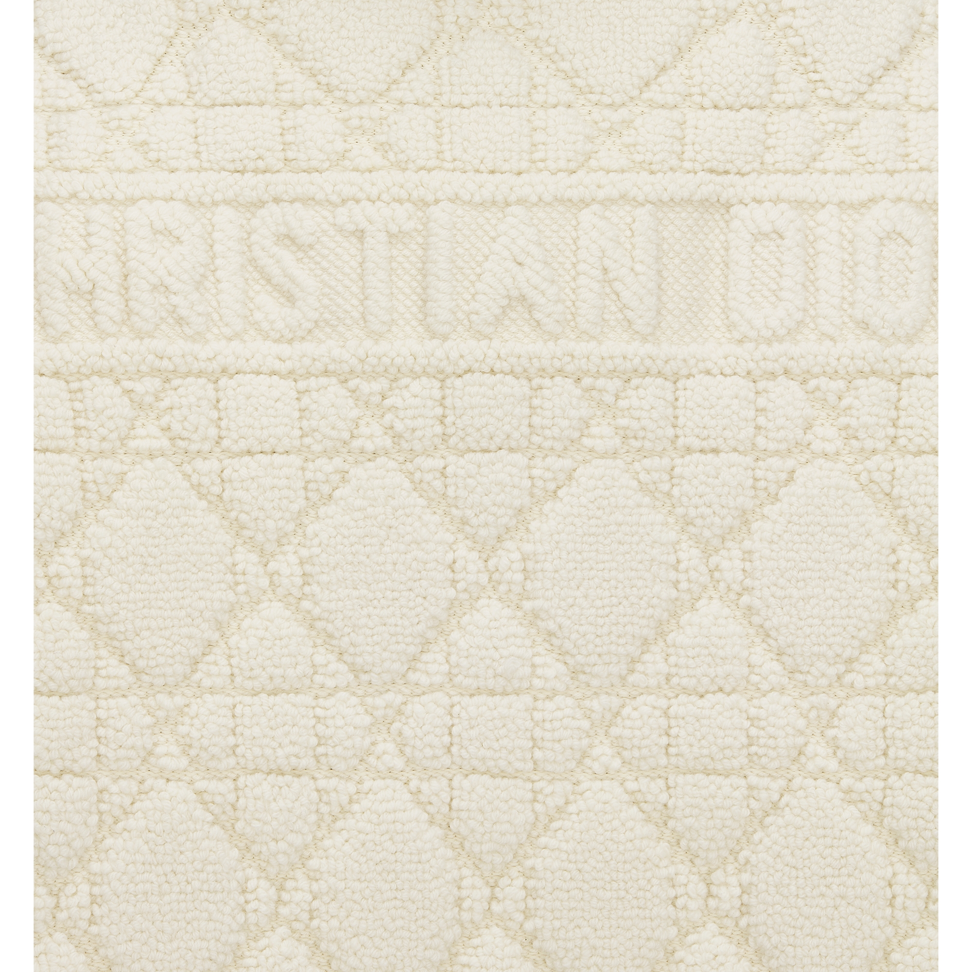 Cannage Zipped Cardigan with Hood Ecru Blended Wool and Cashmere Textured Knit E09