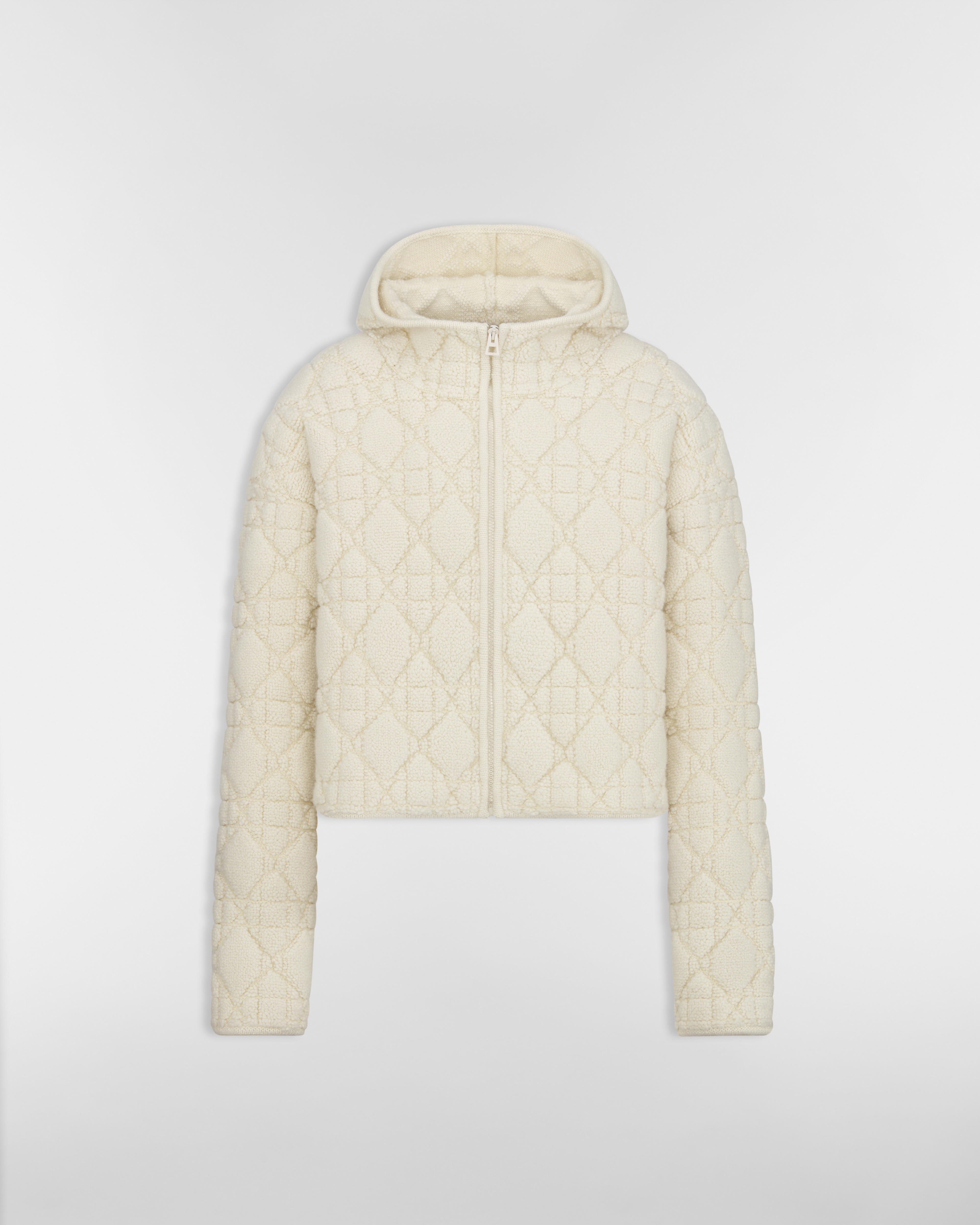 Cannage Zipped Cardigan with Hood