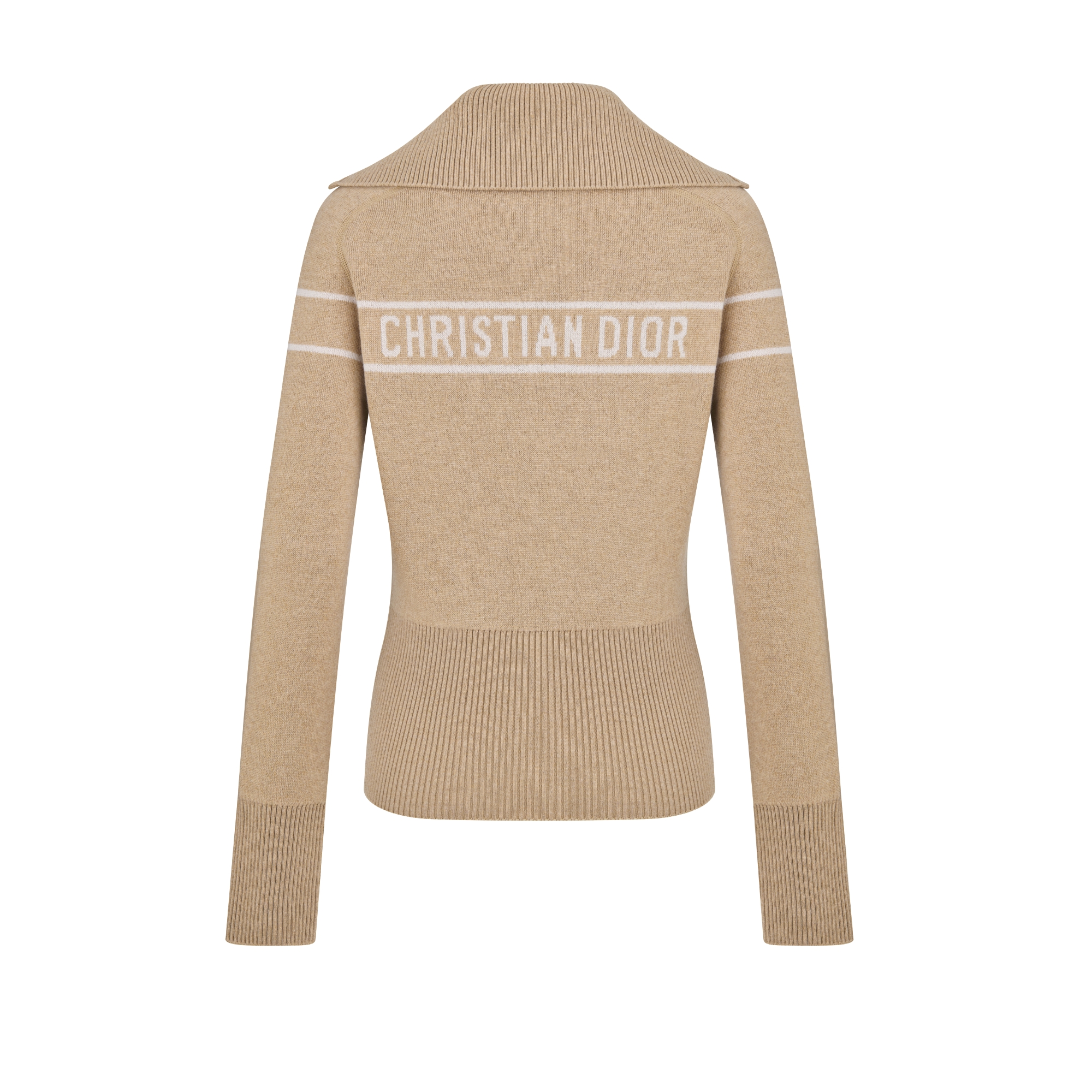 Reversible Cardigan Beige Cashmere-Blend Knit with Dior Oblique Motif E08