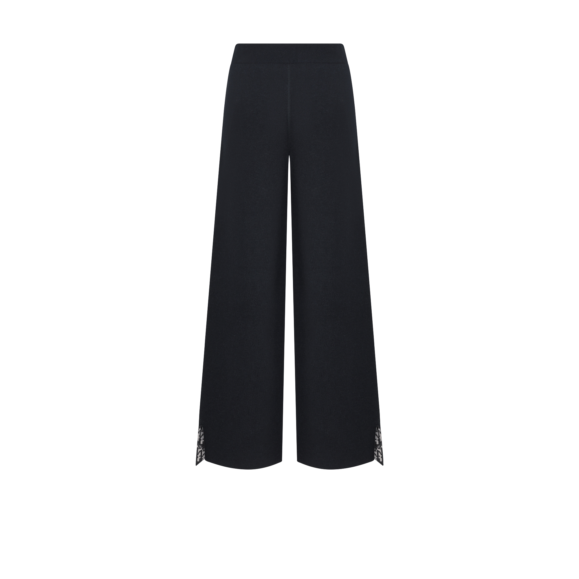 Reversible Flared Pants Navy Blue Cashmere-Blend Knit with Dior Oblique Motif E08