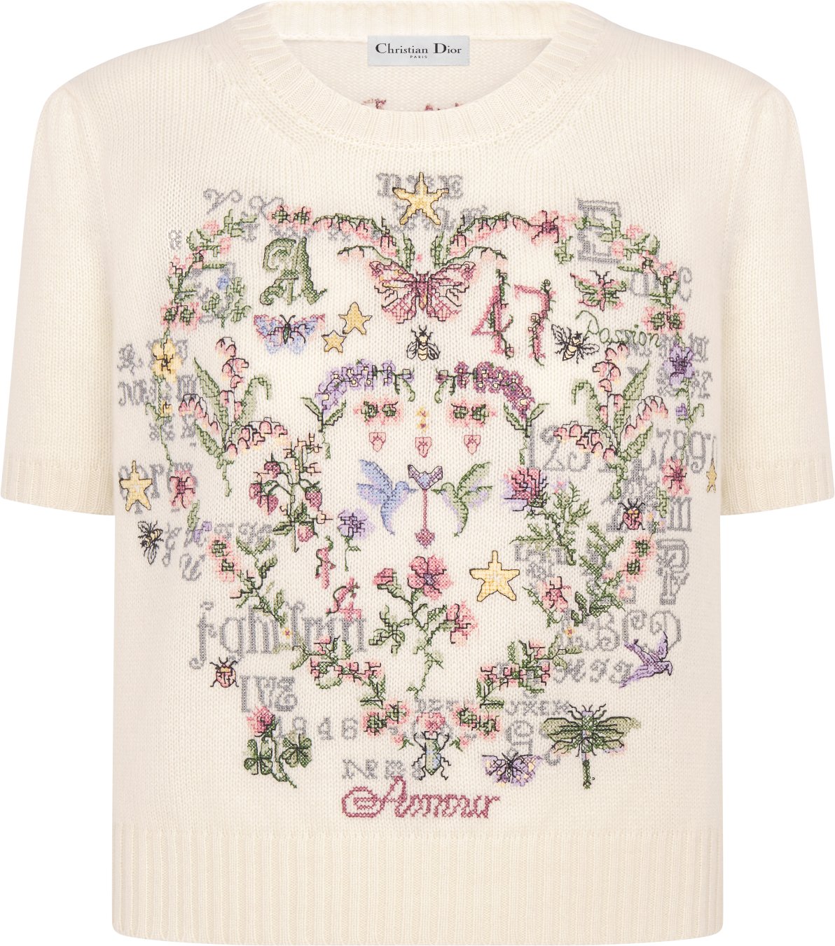 Dioramour Short-Sleeved Embroidered Sweater Front view Front view