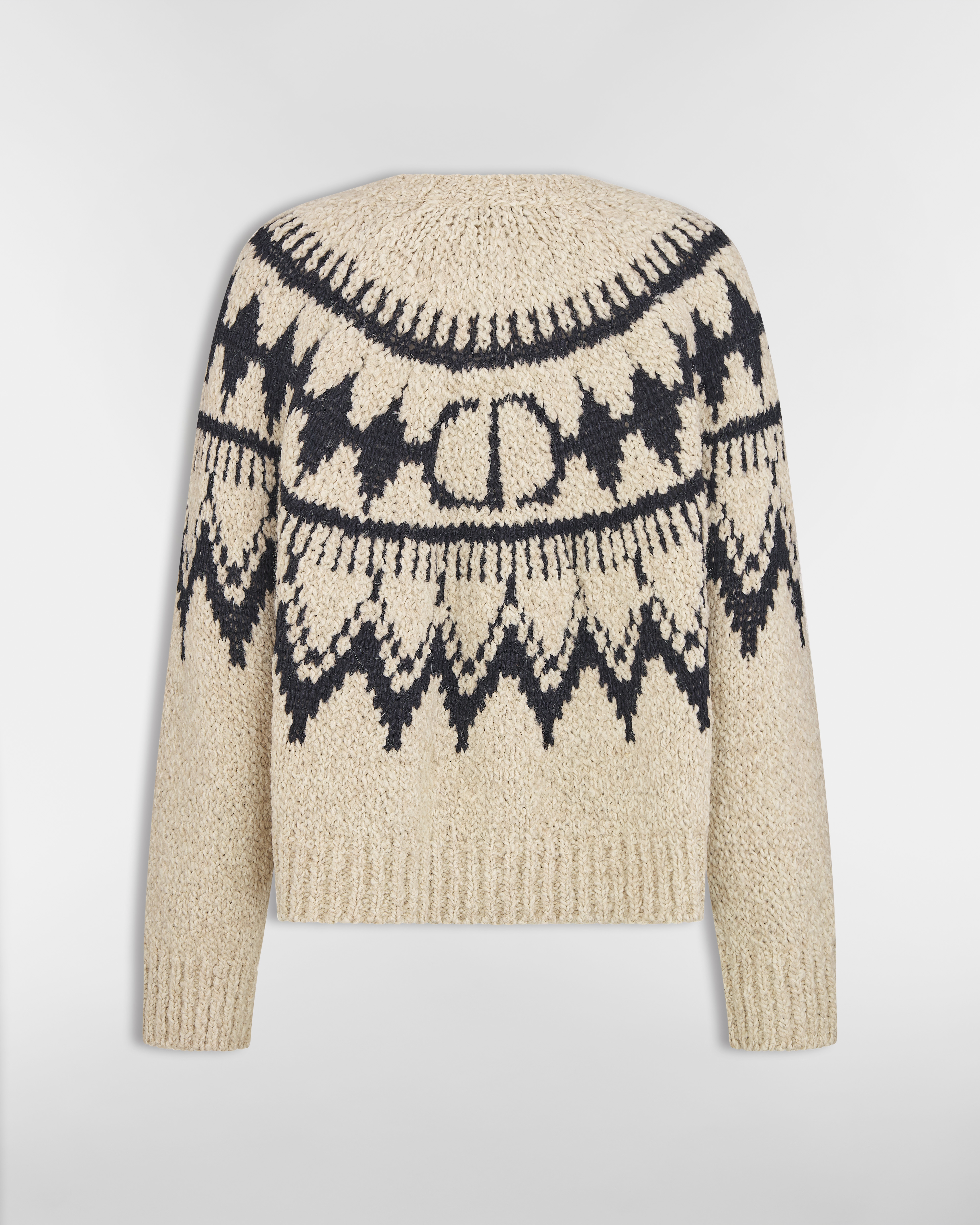 DiorAlps Sweater Beige and Black Alpaca, Wool and Cotton Knit E08