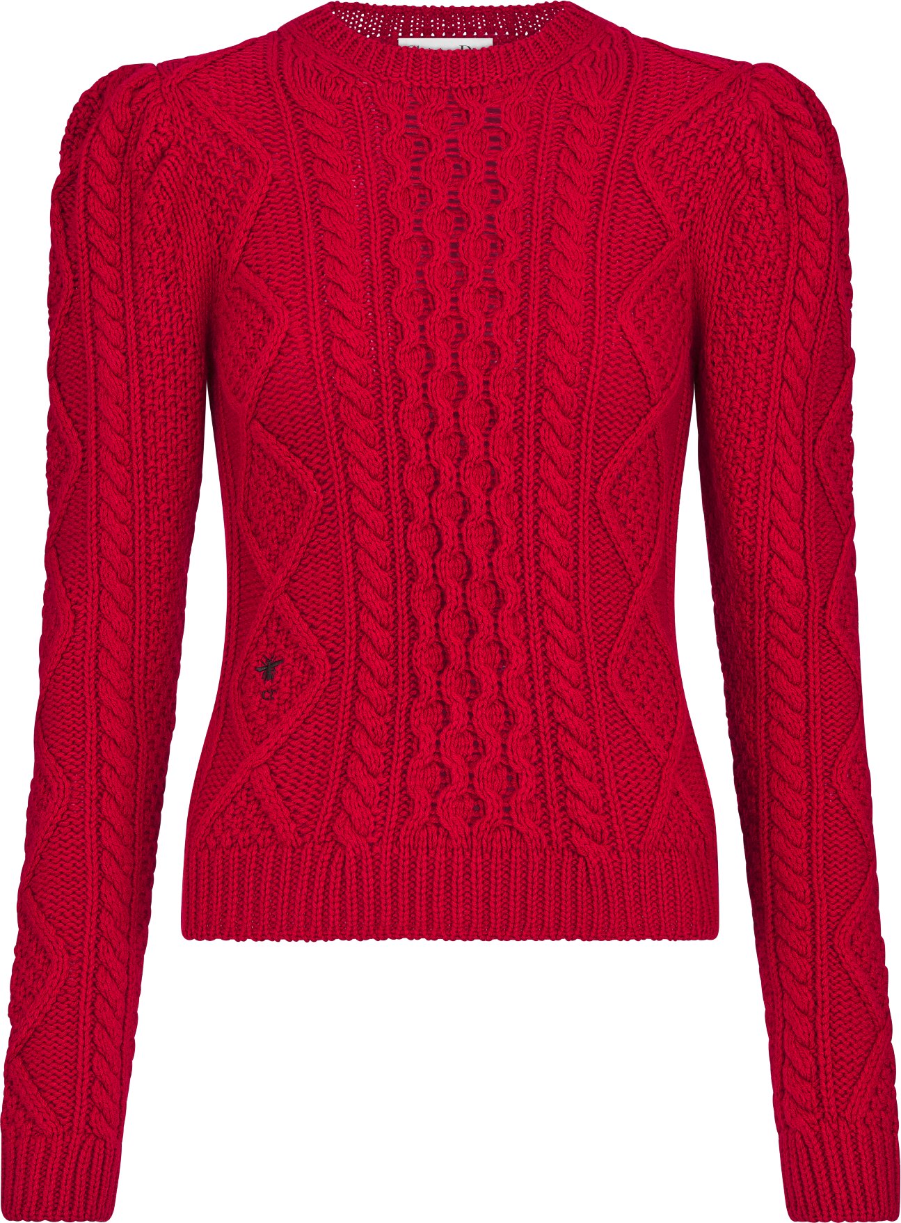 Fitted Sweater Red Cable Knit Cashmere DIOR
