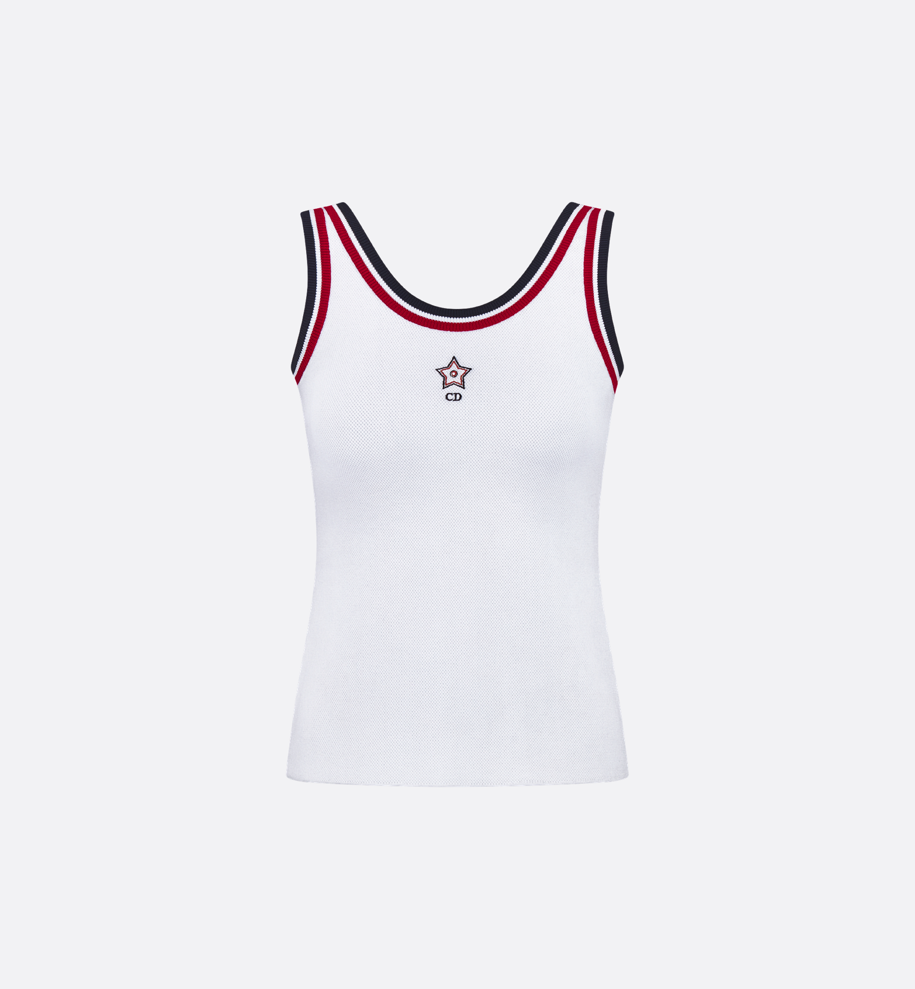 Dior Vibe Tank Top White Technical Mesh with Three-Tone Dior Vibe Tank Top White Technical Mesh with Three-Tone