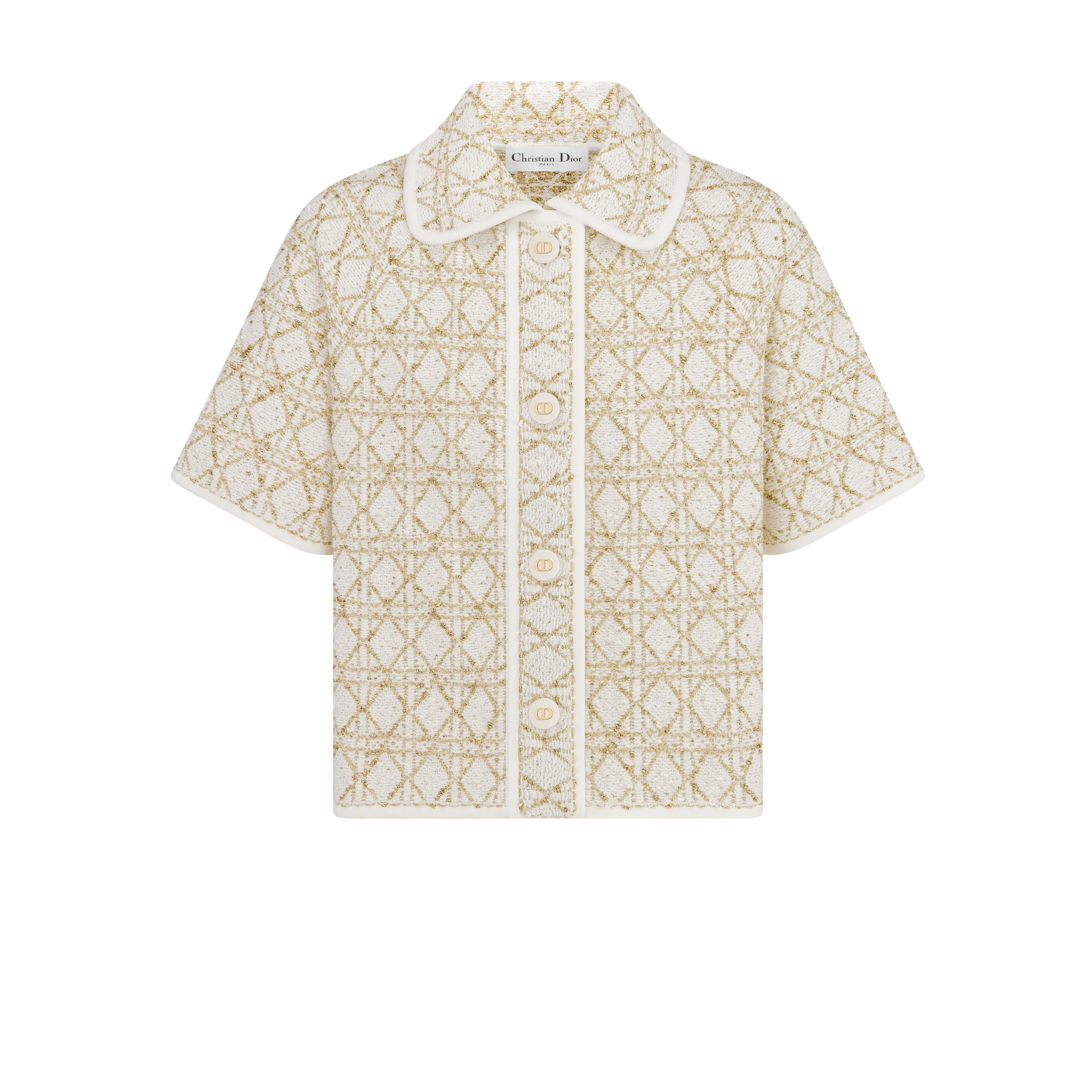 Dior Or ショートスリーブ ジャケット カナージュ コットンブレンド ツイード E01