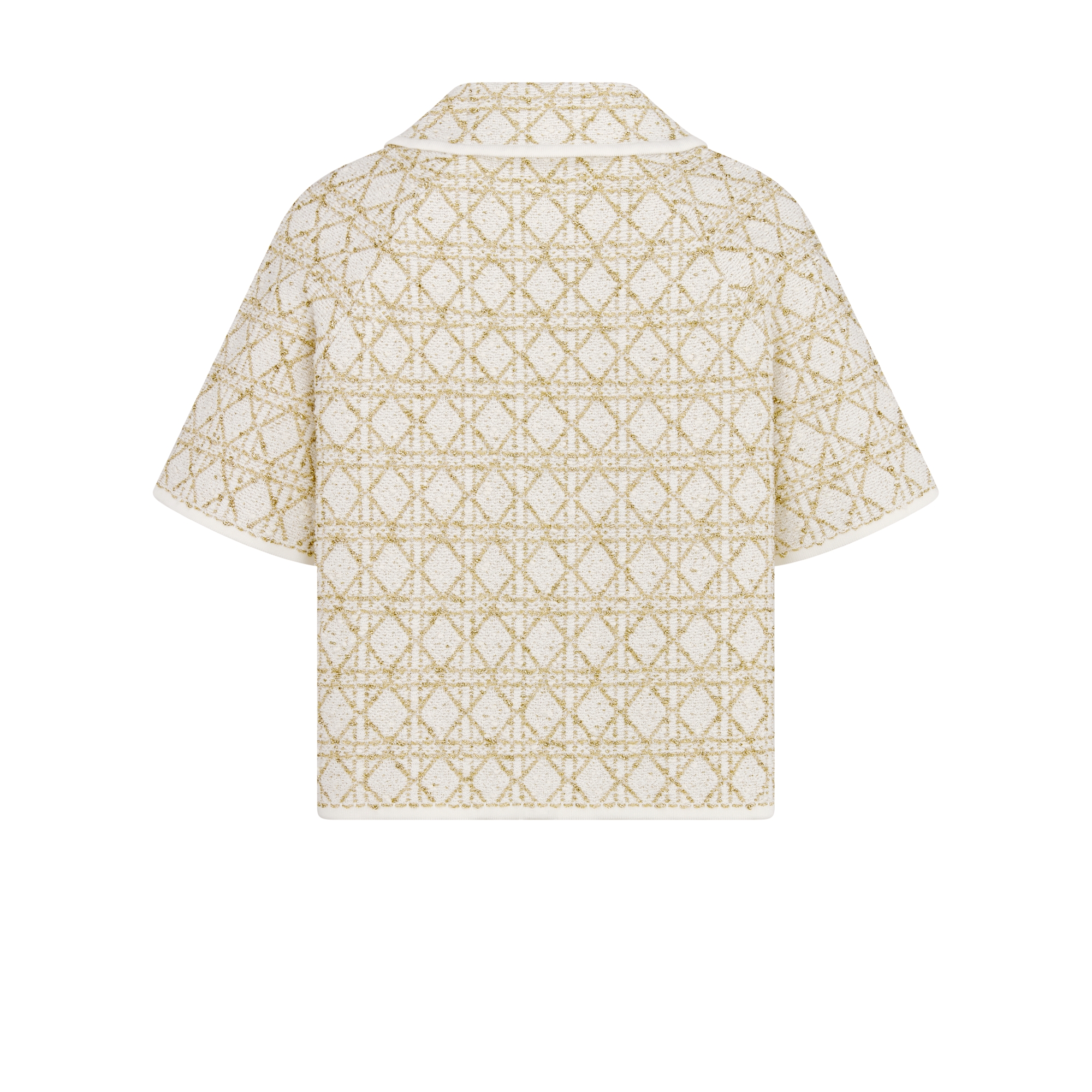 Dior Or ショートスリーブ ジャケット カナージュ コットンブレンド ツイード E08