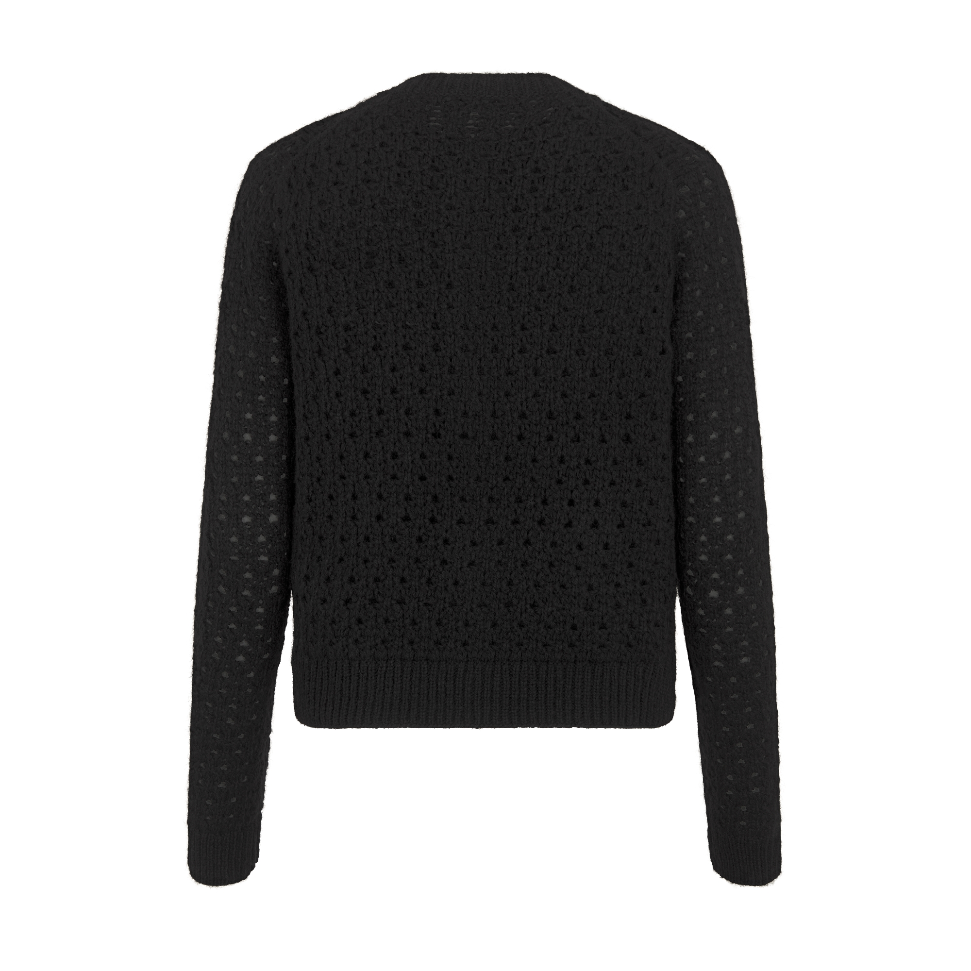 Twinset Black Cashmere and Mohair Openwork Knit E08