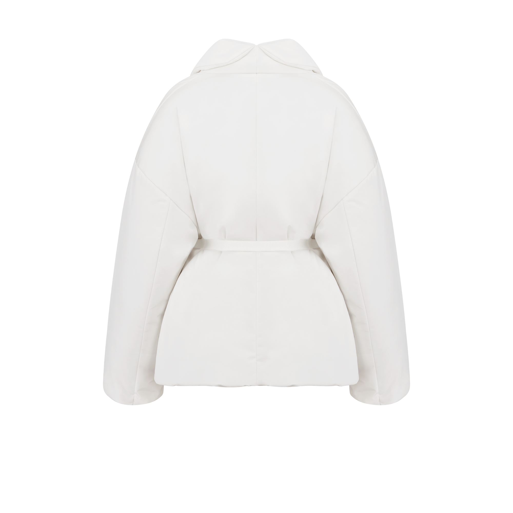 DiorAlps Belted Parka White Quilted Technical Taffeta E08