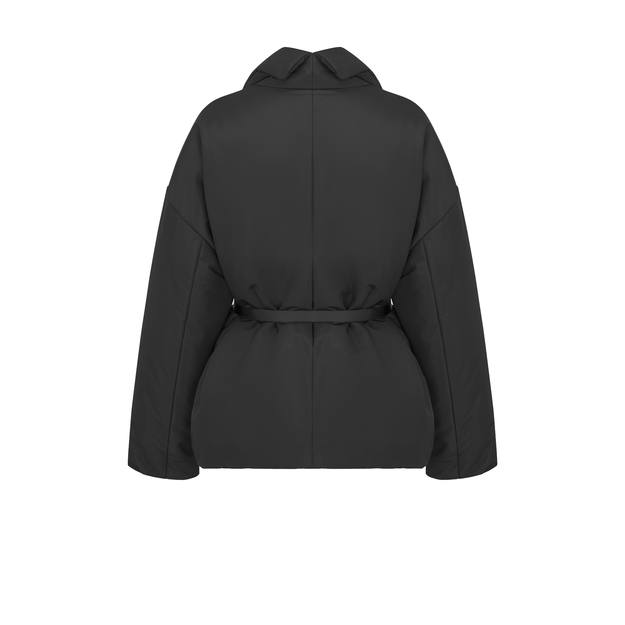 DiorAlps Belted Parka Black Quilted Technical Taffeta E08