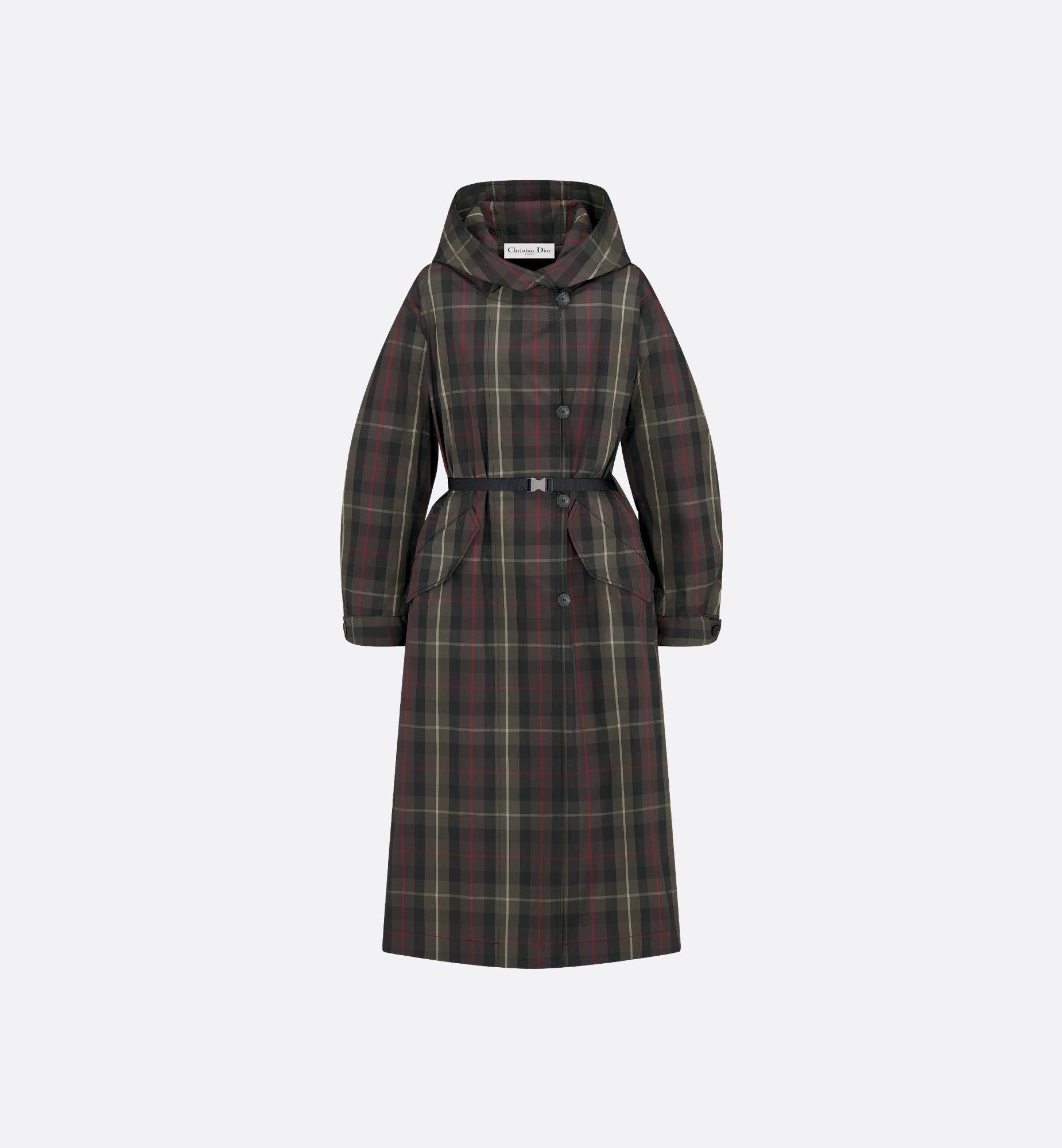 DIOR | ベルト付き ロングコート Check'n'Dior テクニカル DIOR | ベルト付き ロングコート Check'n'Dior テクニカル