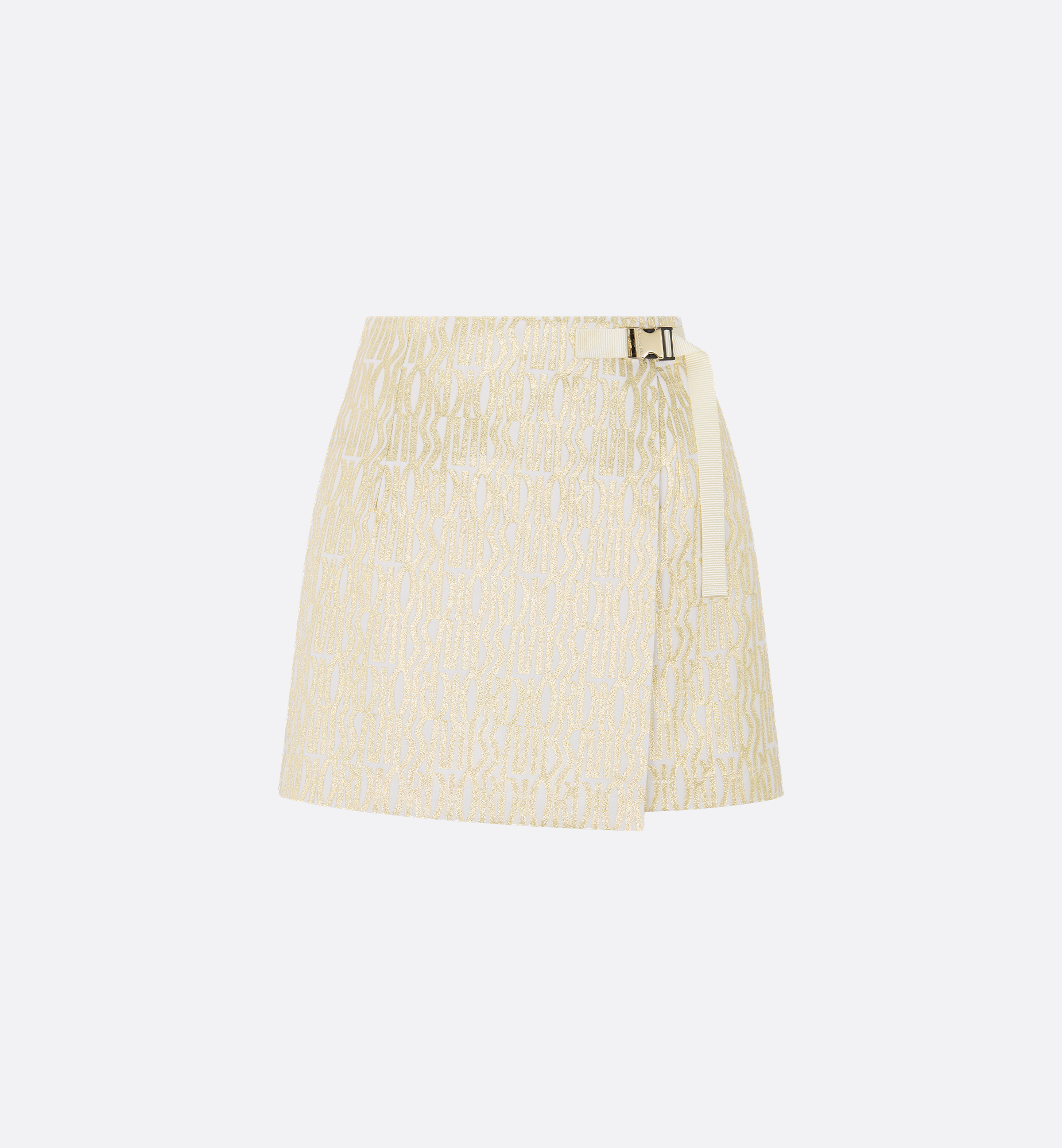 Dior Or Skort White Technical Taffeta Jacquard with Gold Dior Or Skort White Technical Taffeta Jacquard with Gold