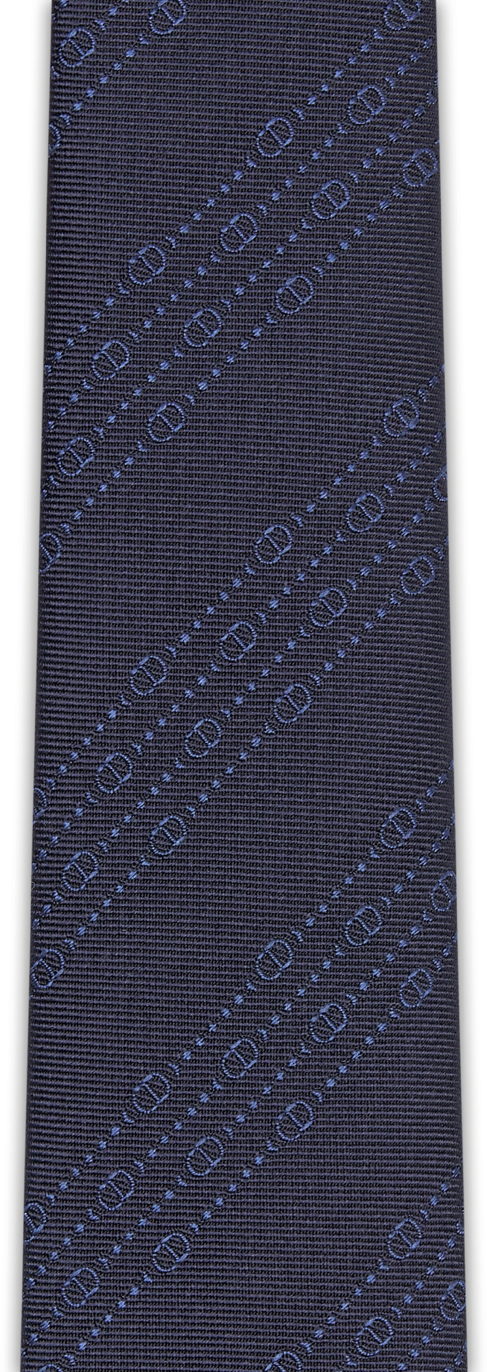 Cravate CD Icon à rayures Soie bleu marine et bleue DIOR