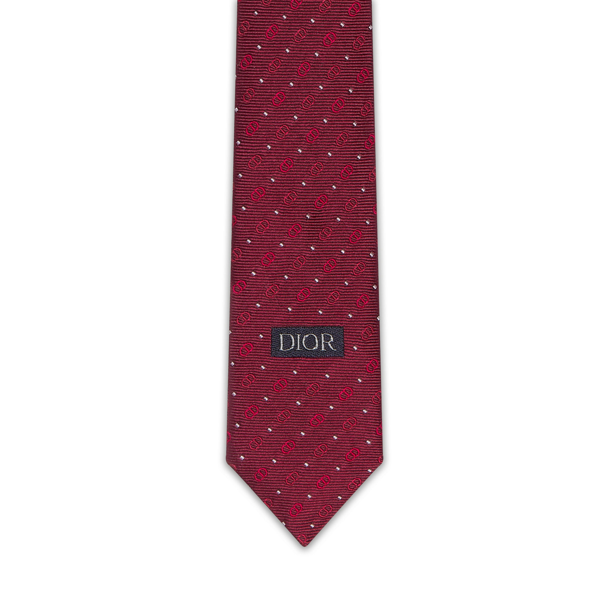 Nano CD Icon Tie Burgundy, Red and White Silk E09