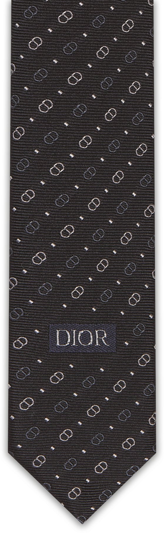 DIOR Nano CD Icon Tie Black Gray And White Silk Men