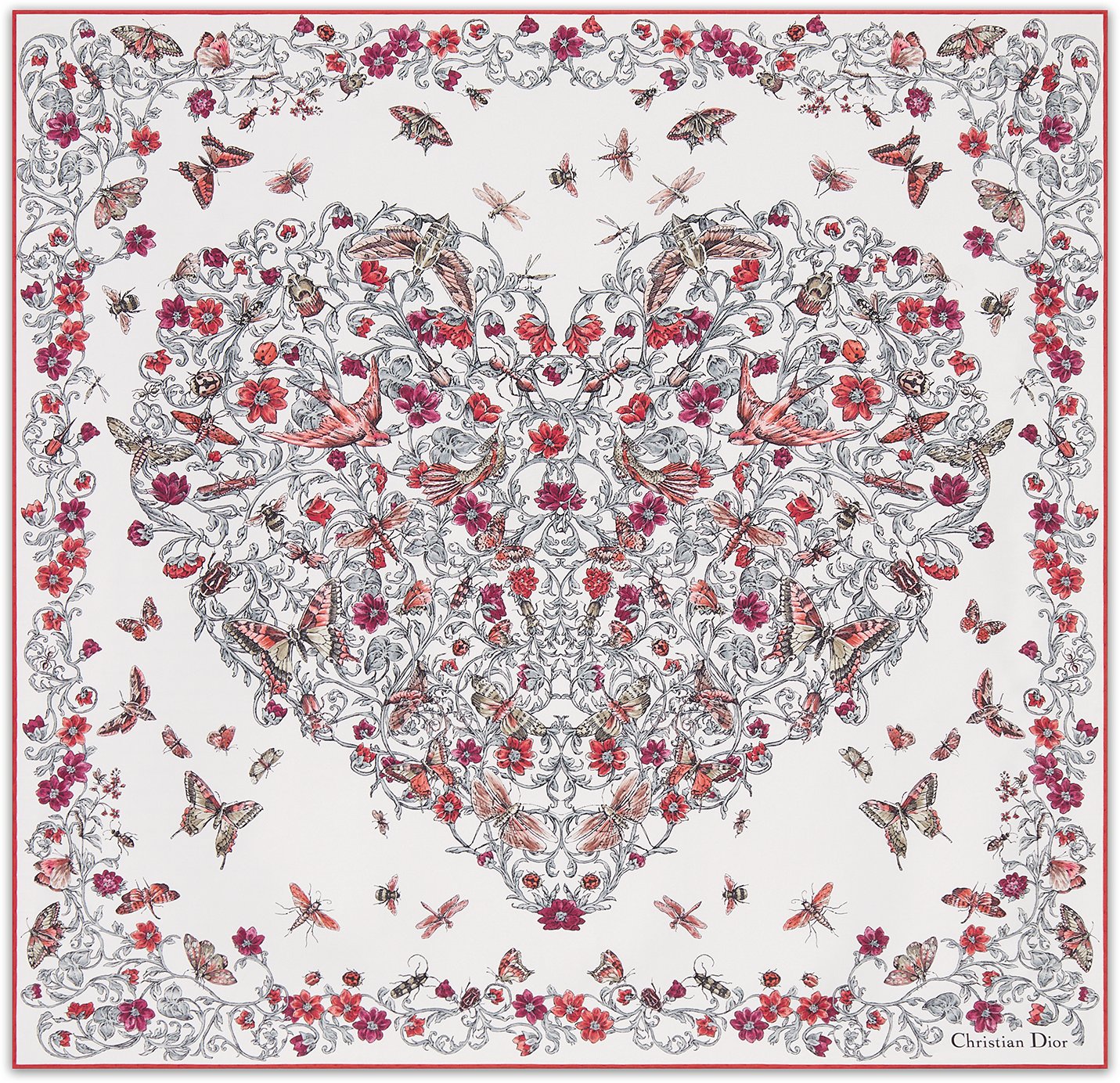 Dioramour Cœur des Curiosités 70 Square Scarf Front view Front view