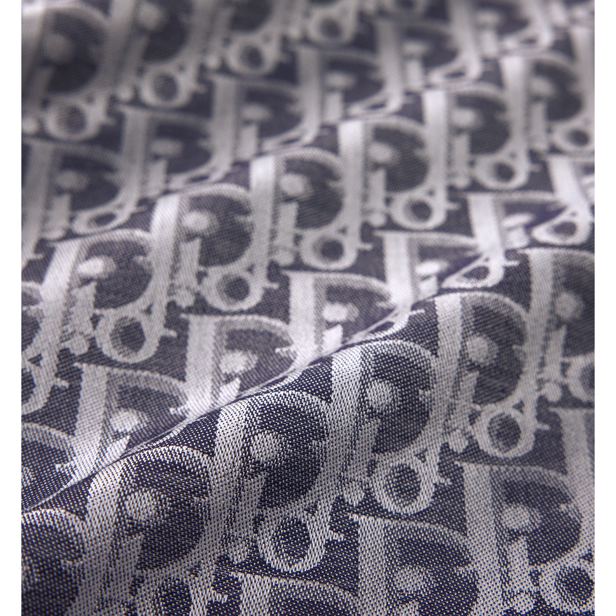 Dior Oblique Shawl Navy Blue Silk, Wool and Cashmere E09