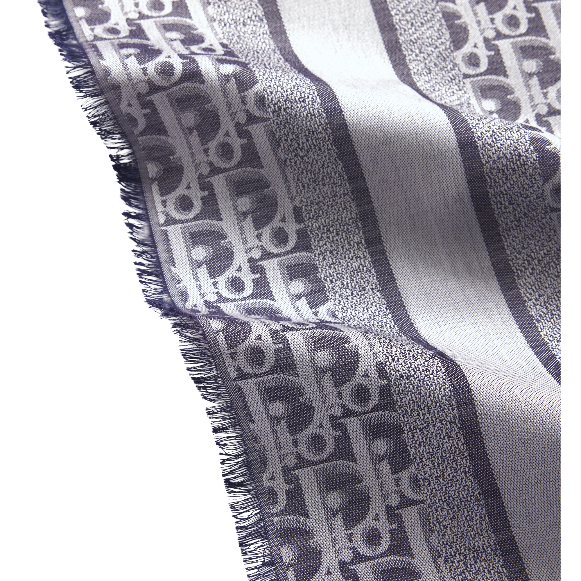 Dior Oblique Shawl Navy Blue Silk, Wool and Cashmere E10